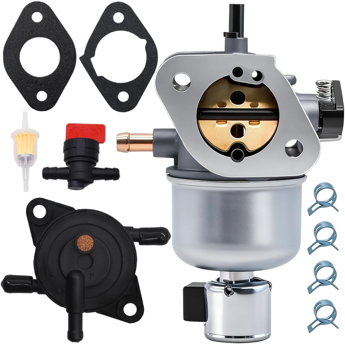 15003-7081 Carburetor with Fuel Pump Fit for Kawasaki FH580V FH541V 19Hp 4 Cycle Engines Replaces #15004-7056 15003-7102 15003-7086