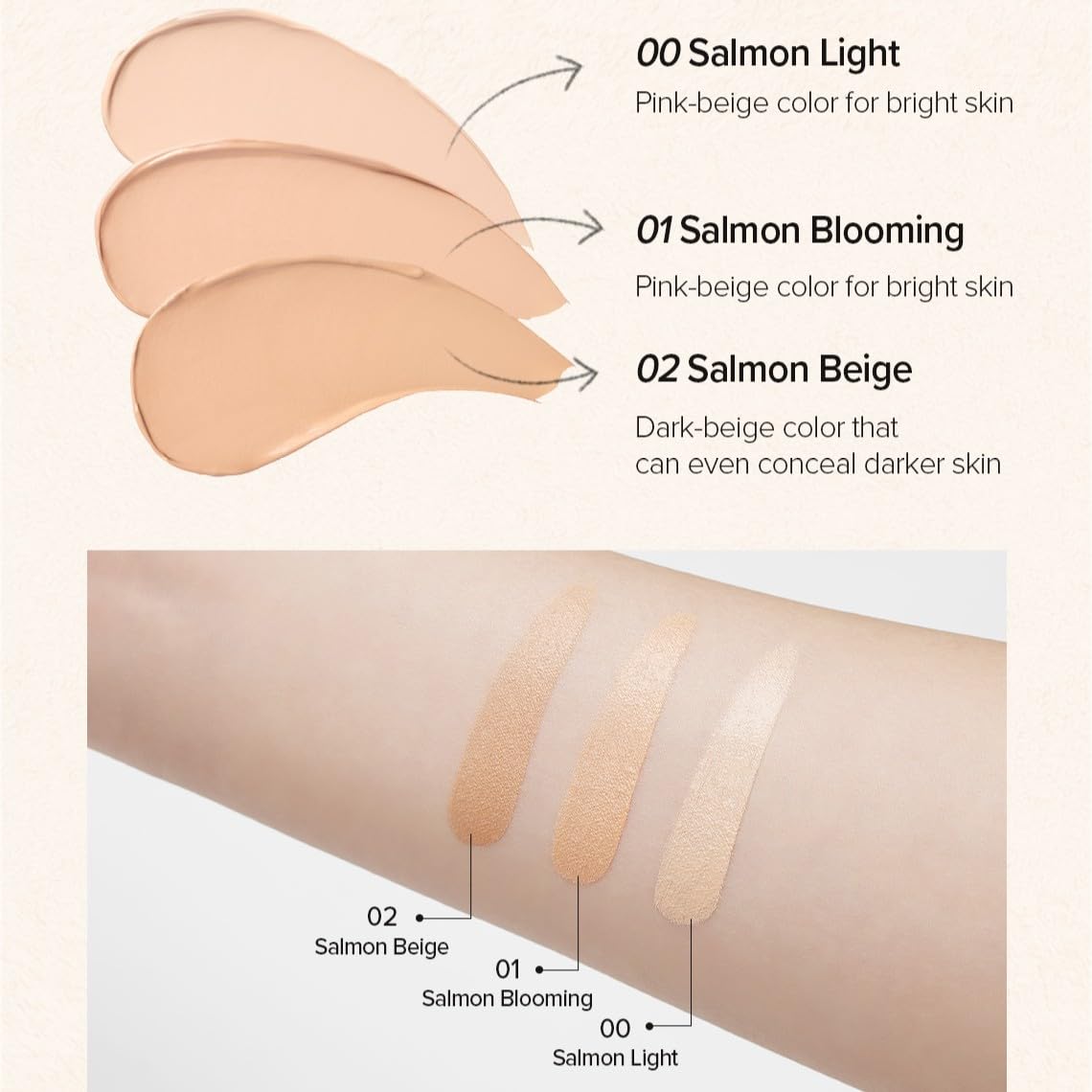 SKINFOOD Salmon Darkcircle Concealer Cream, Korean Under Eye Concealer for Moisturizing Dark Circles, with Salmon PDRN (Sodium DNA) Stocking Stuffers, 10g / 0.35oz - Image 4