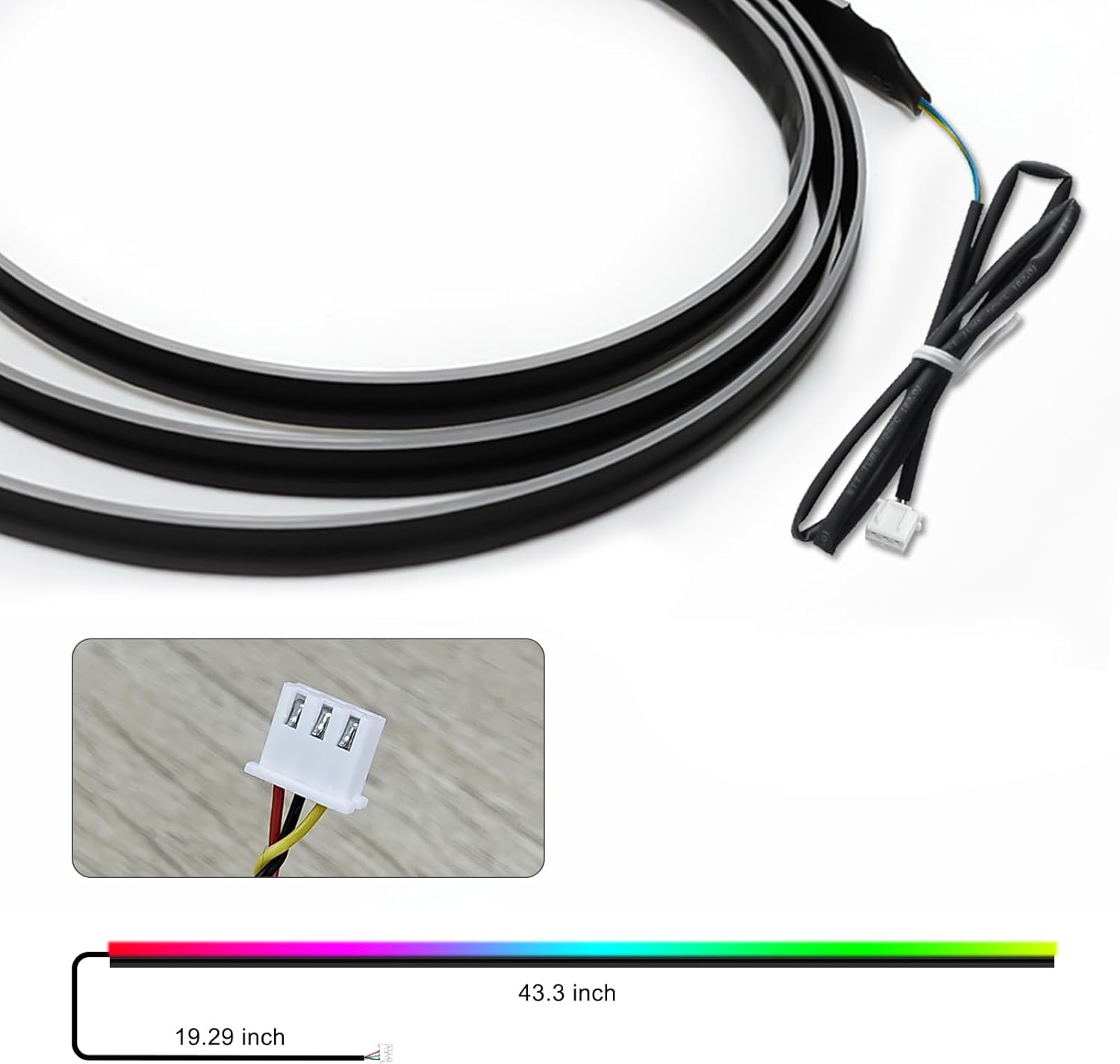 Dreamcolor Acrylic Interior Car LED Strip Light 43-inch, which fit for dreamcolor Main Controller Module and Sub-Controller Module kit (not Including) of the LED LAMP APP - Image 2