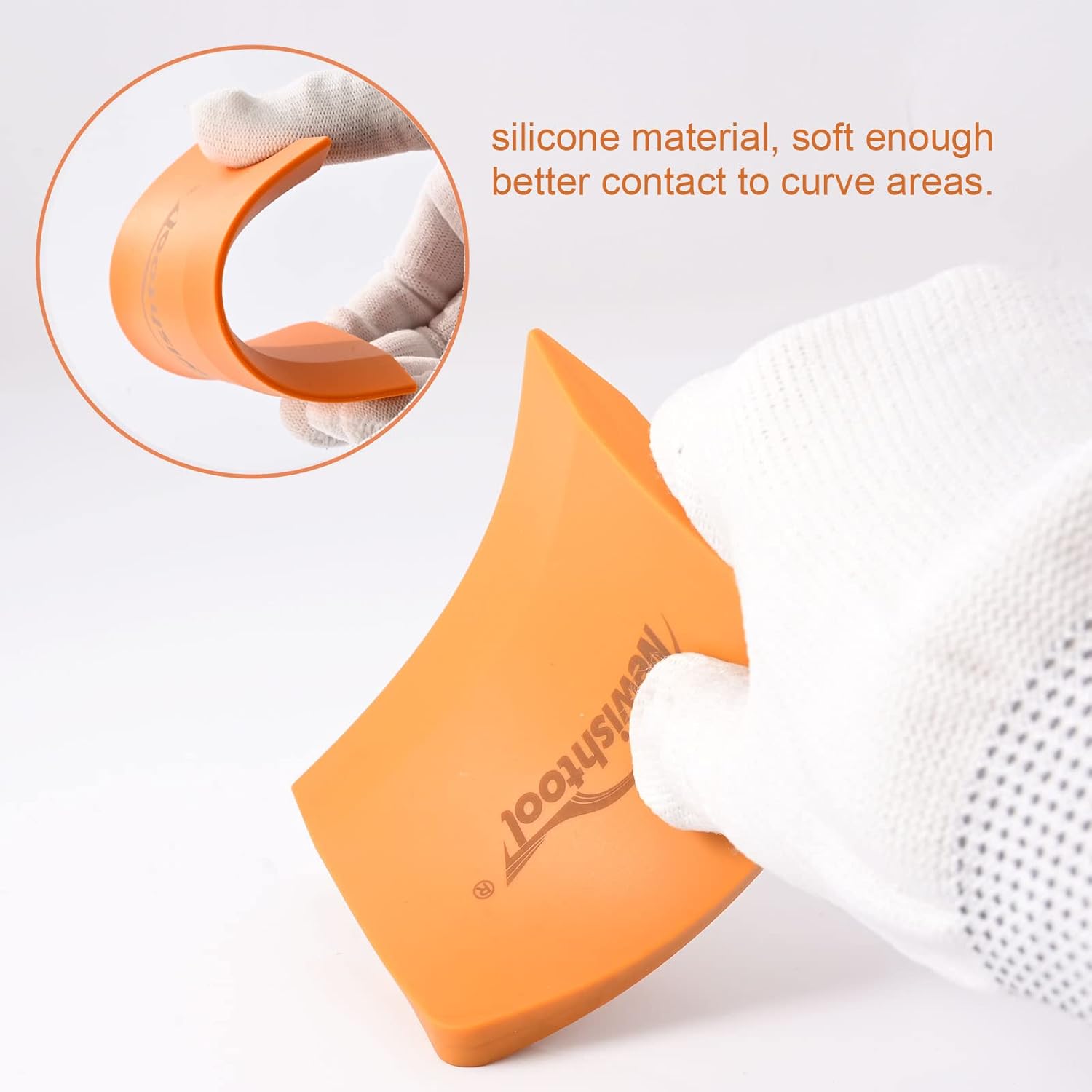 NEWISHTOOL Soft Silicone Small Squeegee for Vinyl, 2 PCS PPF Tools Window Tinting V-Blade Scraper for Window Film Application, Car Paint Protective Film Installation & Water Removal - Image 4