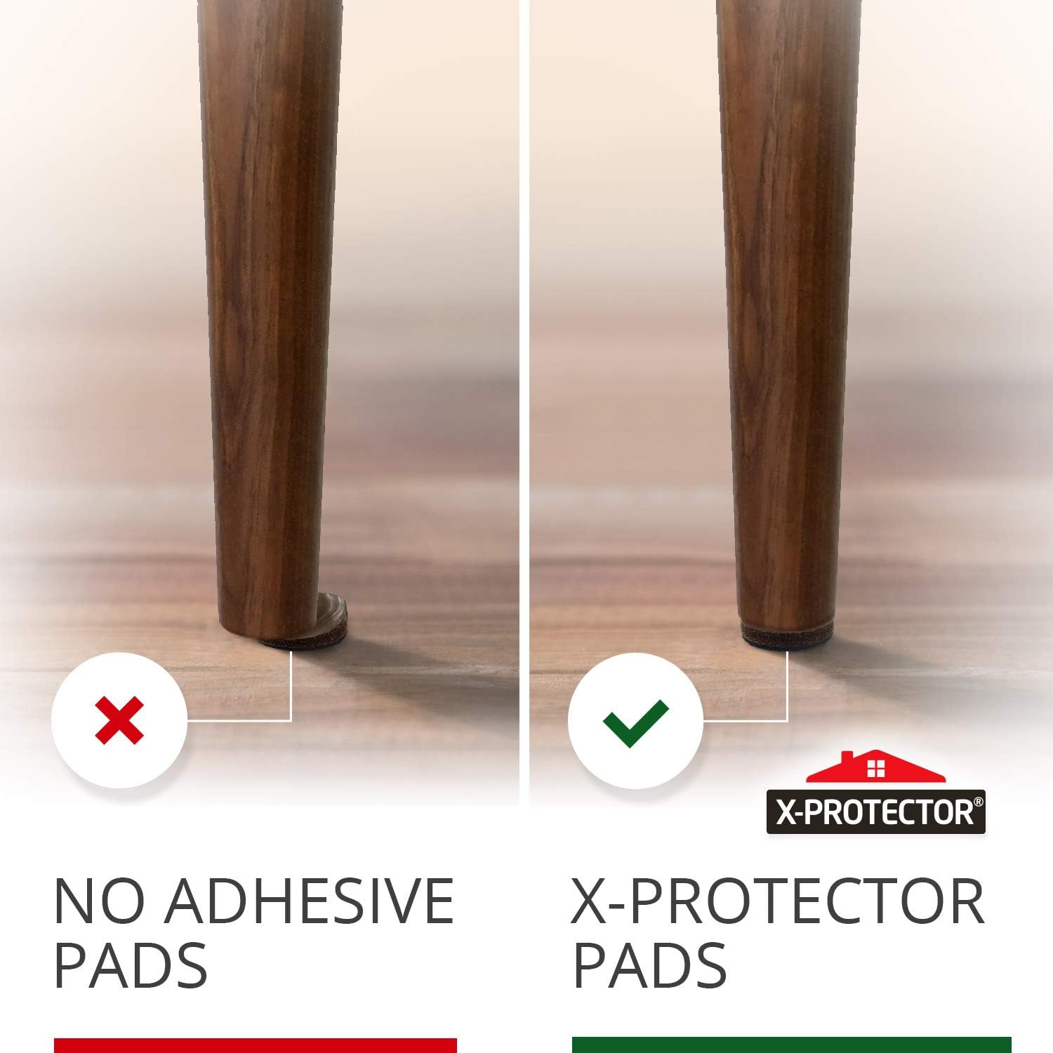 X-PROTECTOR Non Slip Furniture Pads - 8 pcs Premium Furniture Grippers 2"! Self-Adhesive Rubber Feet Furniture Feet - Ideal Non Skid Furniture Pad Floor Protectors - Keep Furniture in Place! - Image 4