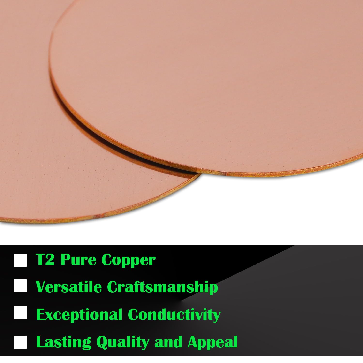 1-3/16" Copper Round Discs, 14 Gauge 1.5mm Thickness Pure Copper Round Plate T2 Metal Sheet Copper Circles for Crafts, Jewelry Making, Electrical DIY - 10 Pack - Image 4