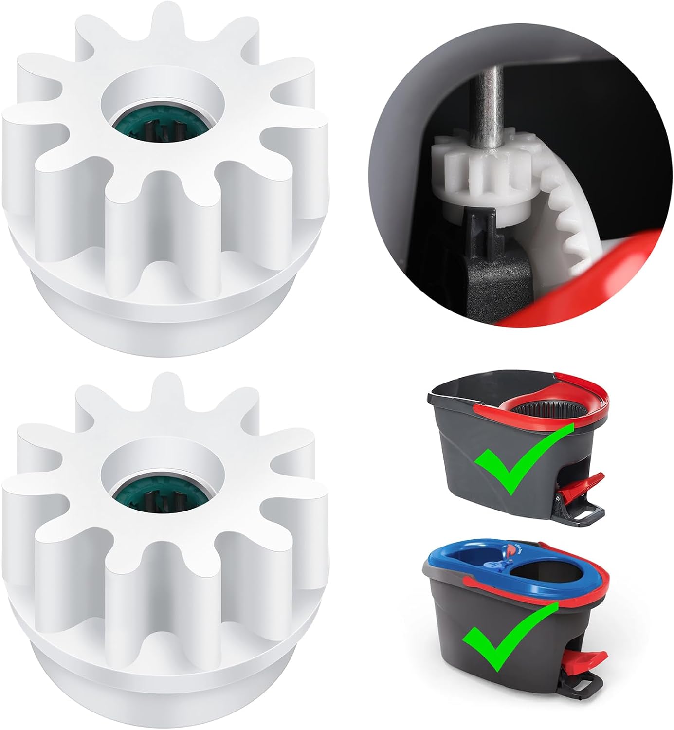 Pedal Bearing Replacement for OCedar Mop Bucket - Easy Fix for O-Cedar Easywring Bucket System. 2 Pack One Way Clutch Gear Sprockets Repair Compatible with 90% Rotation Mop Bucket on the Market.