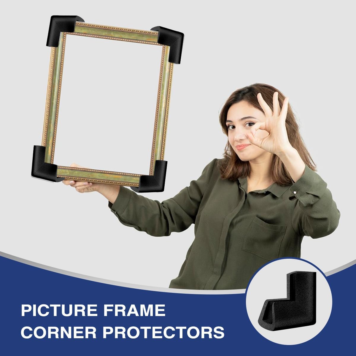 24Pcs Foam Protection Corner for Mirror TV Picture Frame,Packing Foam Corner Protectors for Shipping Moving,Edge Protection for Packing Fragile Artwork(Black) - Image 7