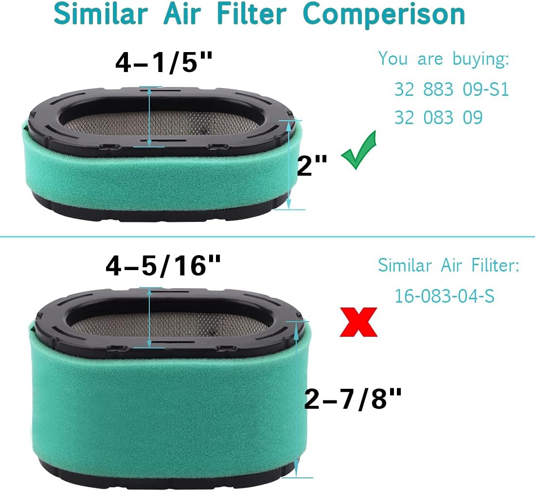 3 Pack 32 083 09-S Air Filter for Kohler 7000 series KT715 KT725 KT730 KT735 KT740 KT745 Cub Cadet XT1 XT2 ZT1 Zero Turn Mower Replace 490-200-k054 - Image 4