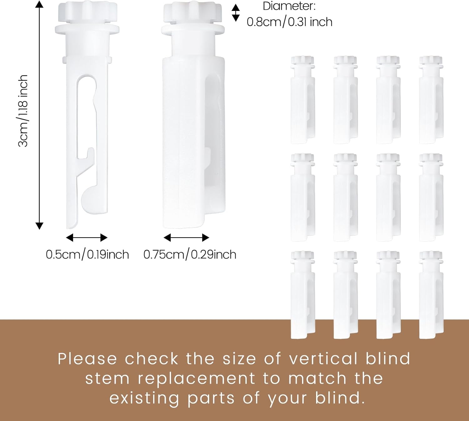 Vertical Blind Stem Replacement Vertical Window Blind Insert Stem for Vanes Carrier Vertical Window Blind Carrier Stem Curtain Accessories, White (12Pcs) - Image 2