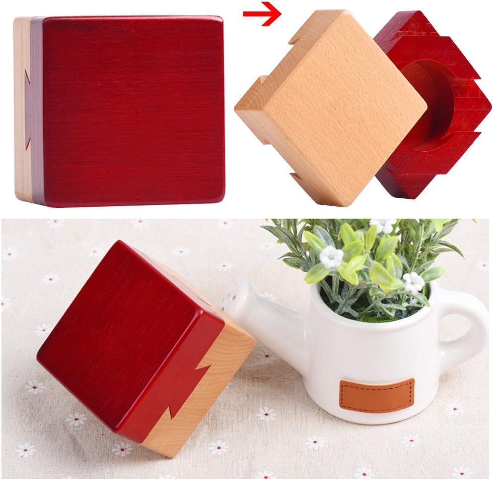Impossible Dovetail Box Wooden Puzzle 3D Brain Teaser Magic Drawers Secret Compartment Jewelery Box - Image 2