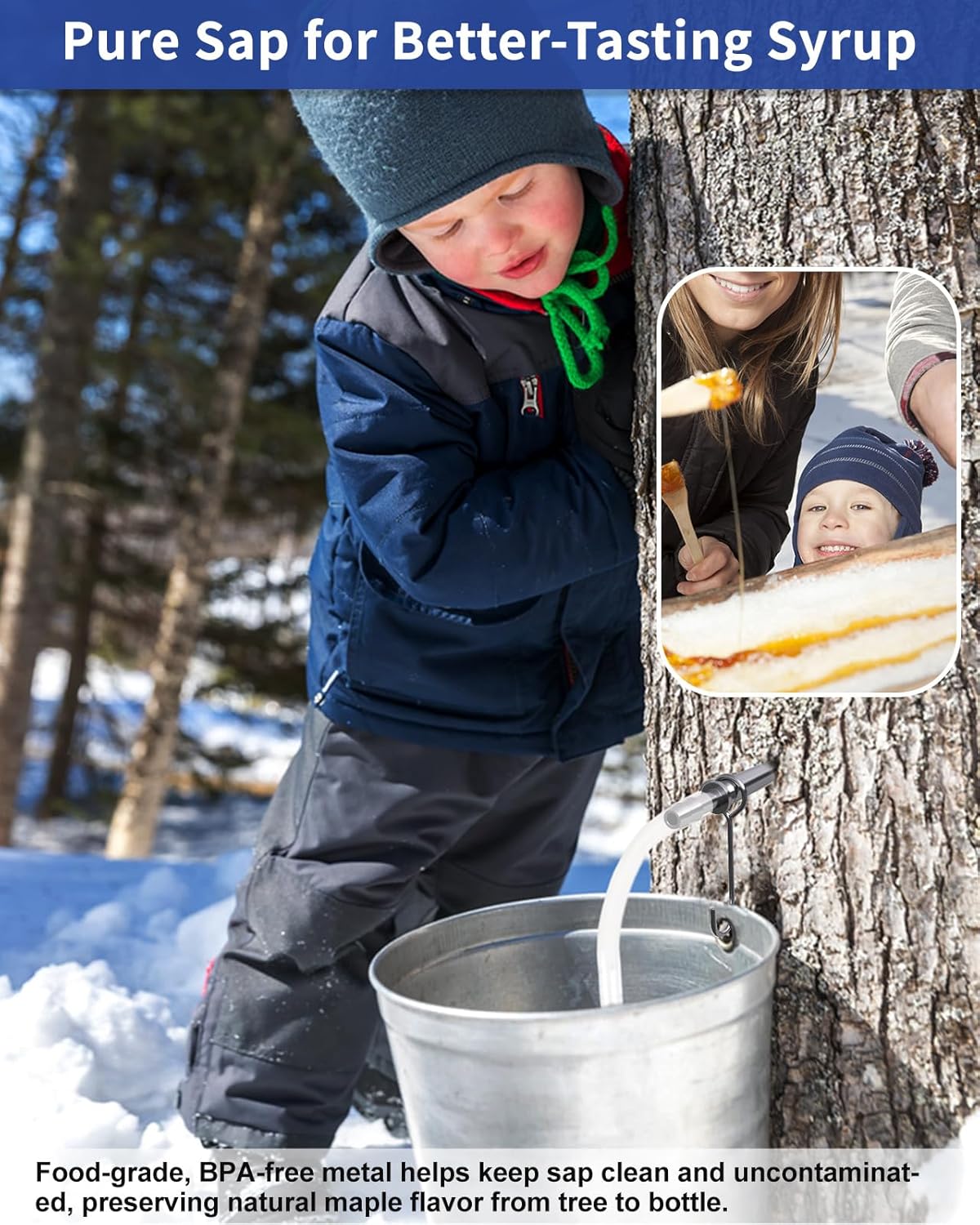 42Pcs Maple Syrup Tapping Kit, Maple Tree Tapping Kit with 12 Metal Maple Syrup Spiles, 12 Maple Syrup Tubes, 12 Hooks, 3 Maple Sap Filters, Tree Tapping Kit for Maple Syrup Making Equipment - Image 6