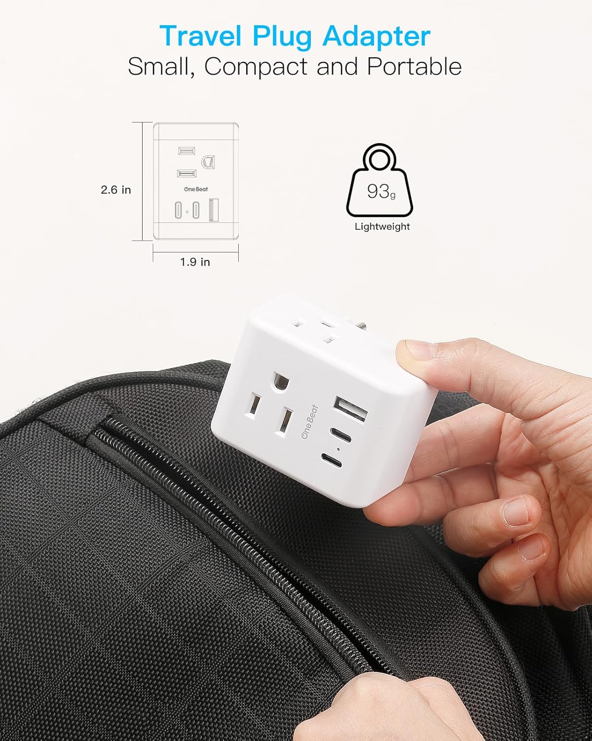 3 Pack European Travel Plug Adapter, One Beat International Power Plug Adapter with 3 Outlets 3 USB Ports(2 USB C), Type C Adapter Travel Essentials for US to Most Europe EU Italy France Germany Spain - Image 5