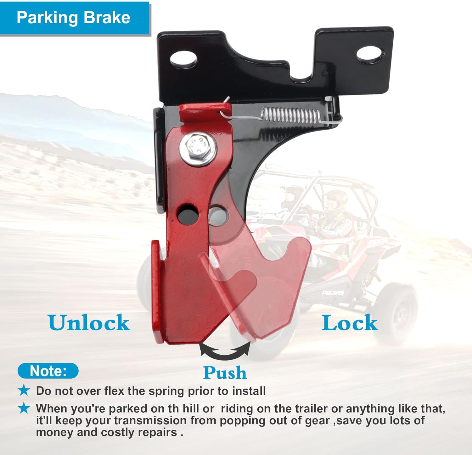 Parking Brake - Spring Parking Brake Accessories Kit Compatible with Polaris Rzr All Model Polaris Ranger 800 900 1000 Turbo Turbo S - Image 3