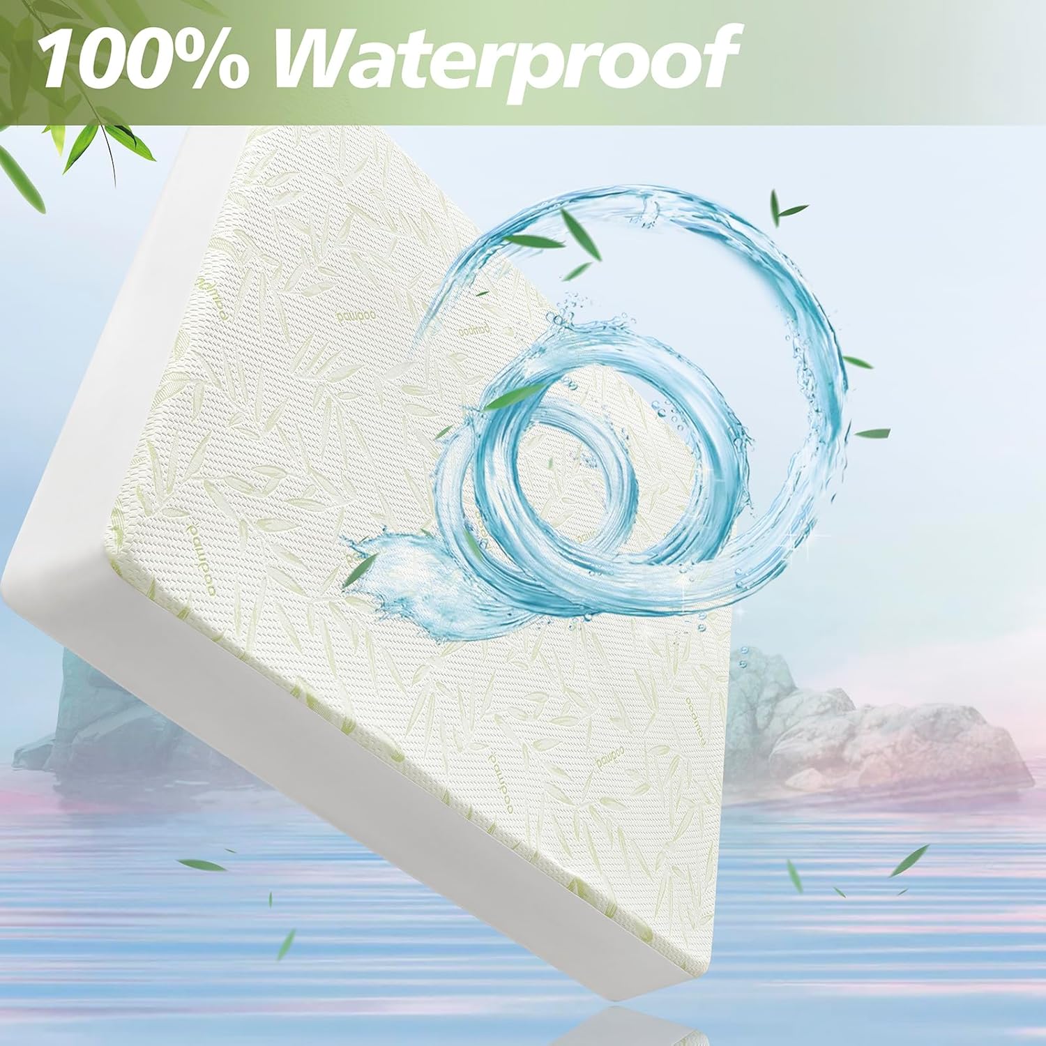 Full Size Mattress Protector Waterproof Mattress Pad Washable Bamboo Rayon Mattress Cover Breathable Noiseless Bed Protector 5" - 21'' Elastic Fitted Deep Pocket - Image 5