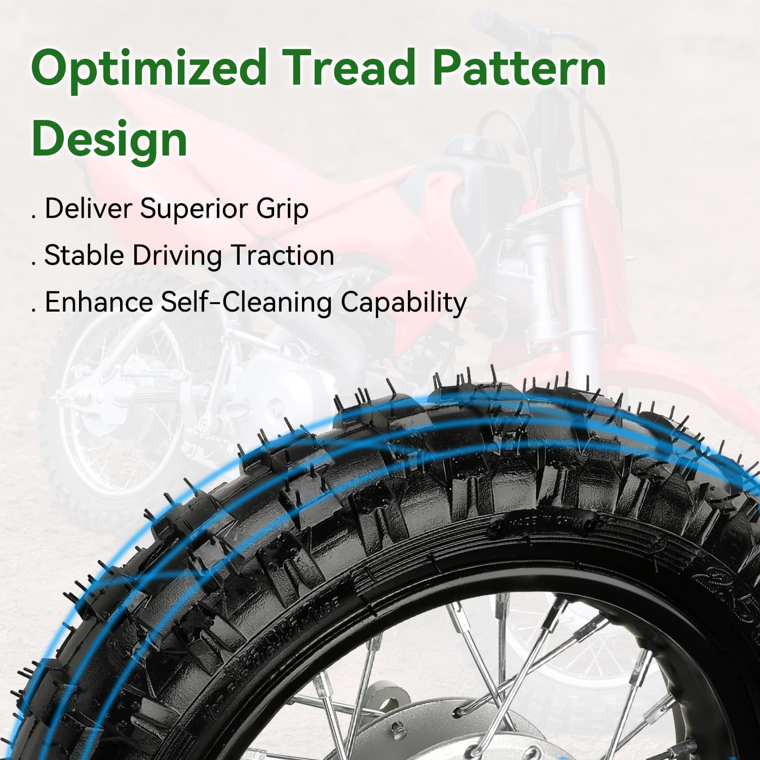 2.50-10 Dirt Bike Rear Wheel Drum Brake Assembly Compatible with CRF50 XR50 TTR50 SSR Taotao Apollo, 2.5-10 2.50x10 Tire & Rim for 50cc 70cc 90cc 110cc Pit Bike Off Road Motorcycle Parts - Image 8