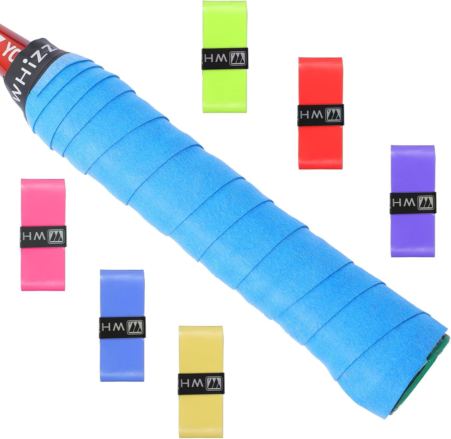 Jeffdad 6 Pack Tennis Racket Grip Tape, Precut and Dry Feel Anti Slip Tennis Grip Tape Absorbent Tennis Grips for Tennis, Pickleball, Badminton Rackets