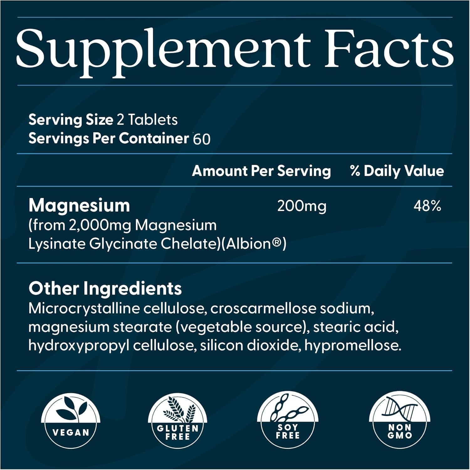 Doctor's Best High Absorption Magnesium Glycinate Lysinate Supplement for Sleep Support - Chelated Magnesium Tablets for Women & Men, 200mg per Serving, Supports Calm & Relaxation, Vegan - 120 Count - Image 3