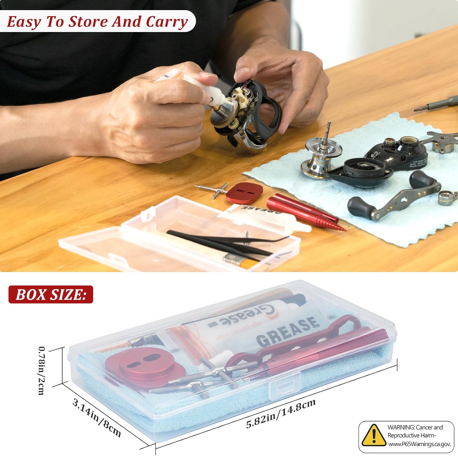 THKFISH Fishing Reel Repair Tool Kit, 13 Pcs Fishing Reel Bearing Tool Kit Remover Reel Bearing Remover Kit for Baitcasting Reel Lightweight DIY Use Tools - Image 8
