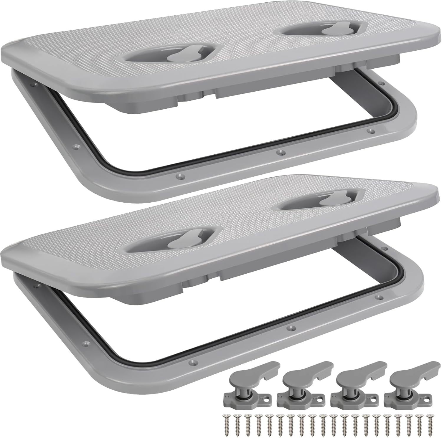 Marine Boat Hatch Deck Cover Lid,Marine Deck Access Hatch & Lid,Black Rectangle Boat Access Door for Bass/John/Fishing/Skiff/Sailboat/Yacht,Waterproof Cover Easy to Install