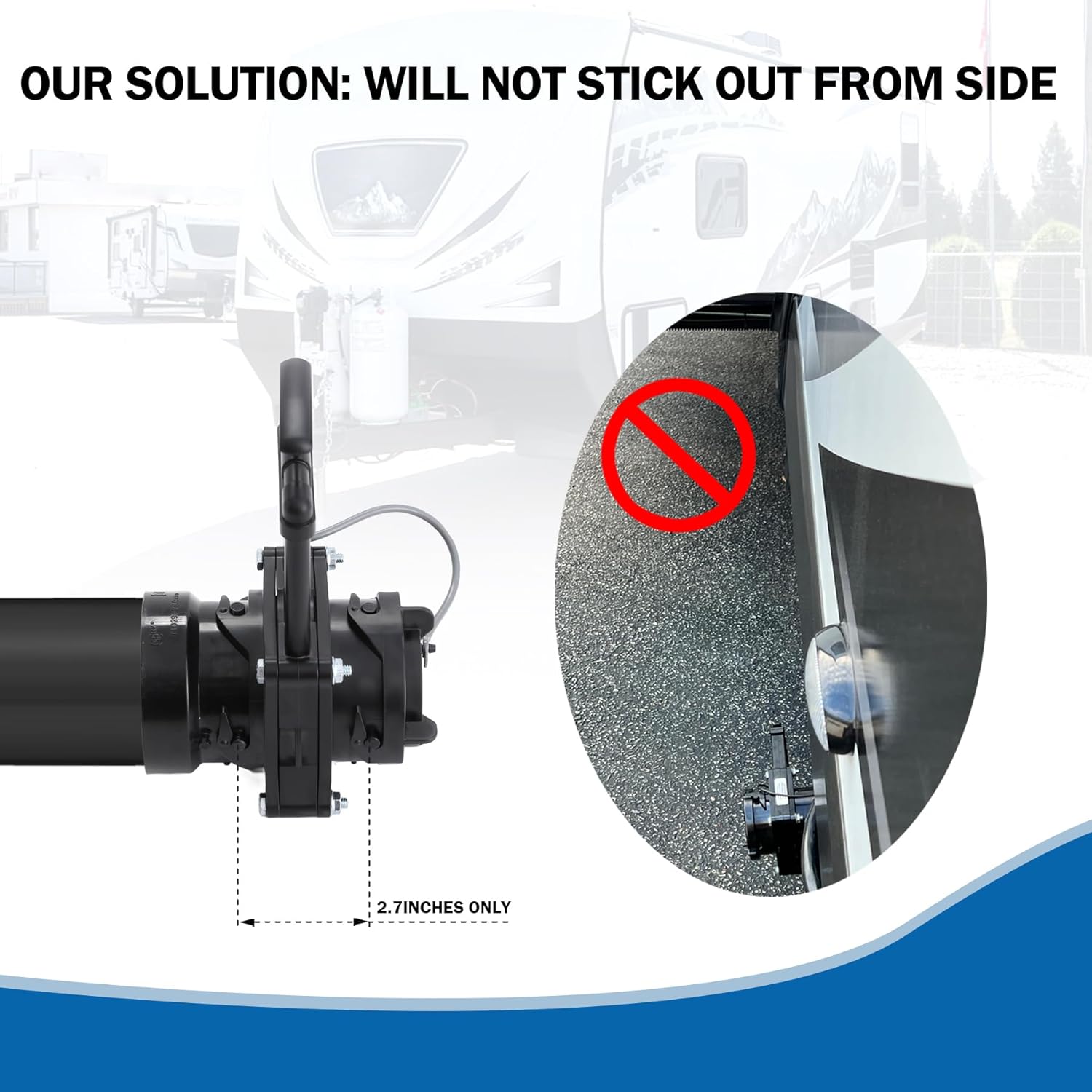 Short Bayonet Hook Twist-On Waste Valve RV Gate Valve Compatible with Most Brands of Bayonet/Lug Adapter UV-Resistant(1Pack) Black(8050) - Image 2