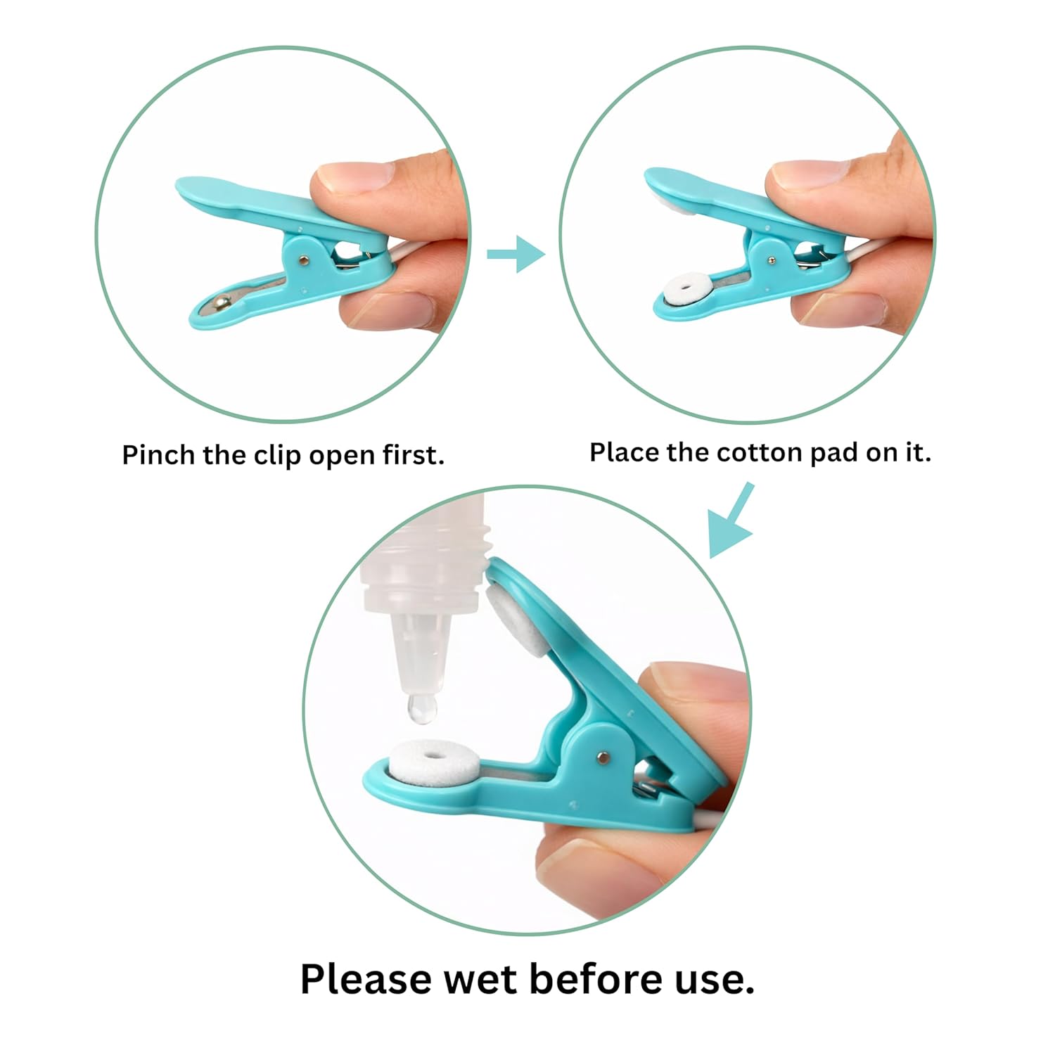 Wired Clip Electrode Unit with Soft Ten-Millimeter Round Felt Pads, Series 7000 - Image 2