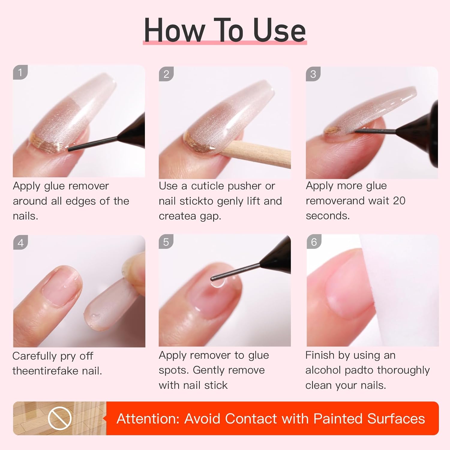 Curvlife Pinpoint Nail Glue Remover for Press on, 60ml Nail Remover for Nails Tips, Gentle Glue Remover for Gel x Nails, Non-Acetone Nail Polish Remover - Image 6