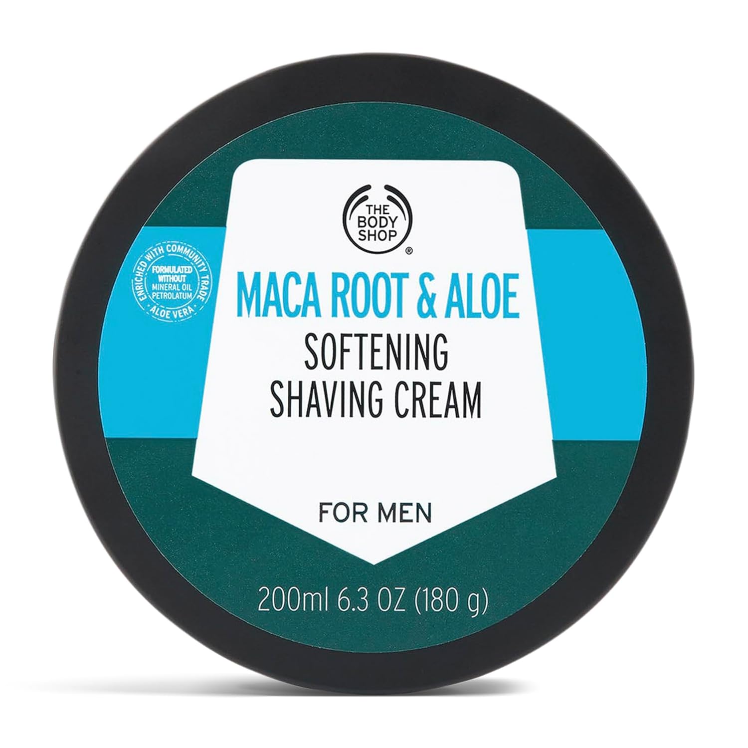 The Body Shop Maca Root & Aloe Softening Shaving Cream for Men | for a Smooth Shave with Aloe Vera | Safe for Sensitive Skin, 200 ml / 6.3 oz