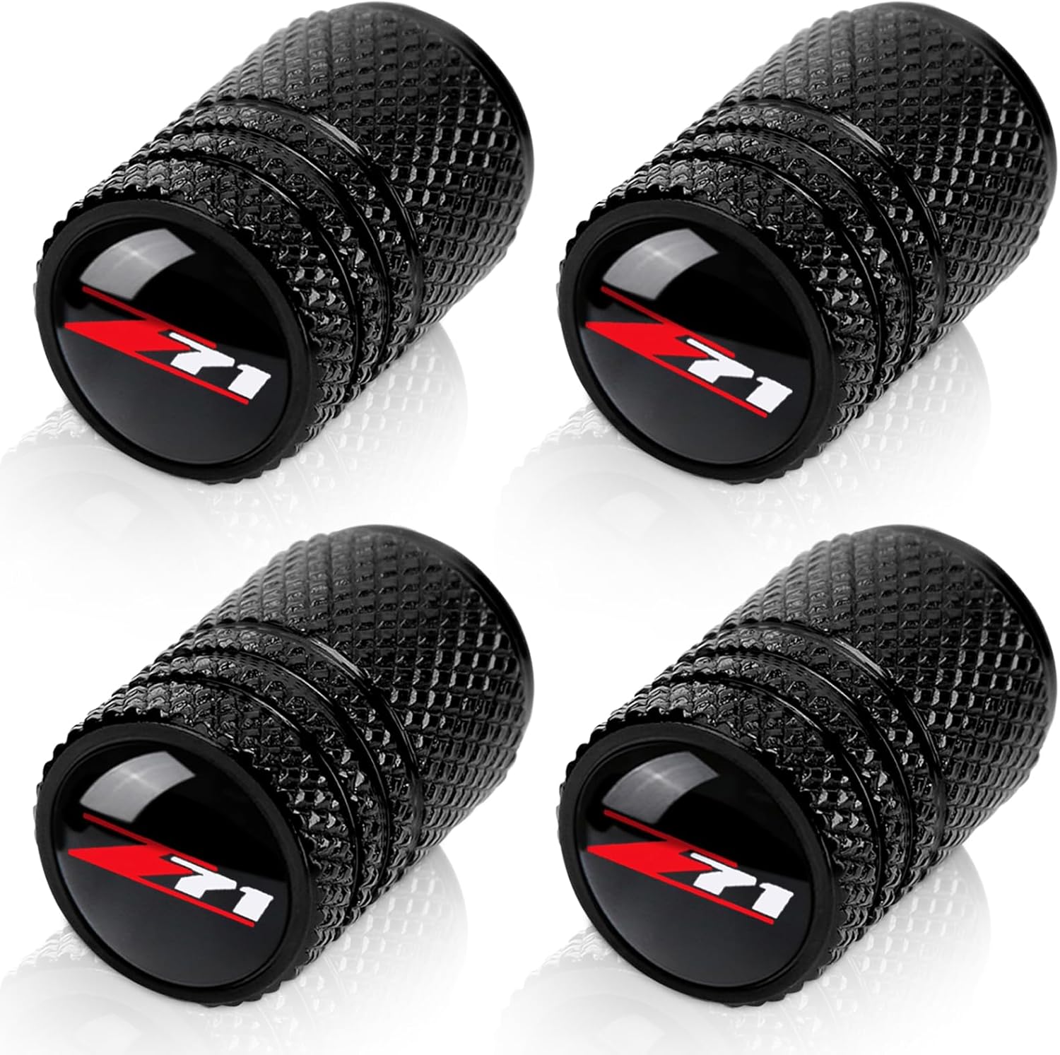 Tire Valve Stem Caps for Chevy Z71 Silverado Colorado Metal Car Wheel Air caps Auto Valve Stem Caps Accessories 4 Pack Black