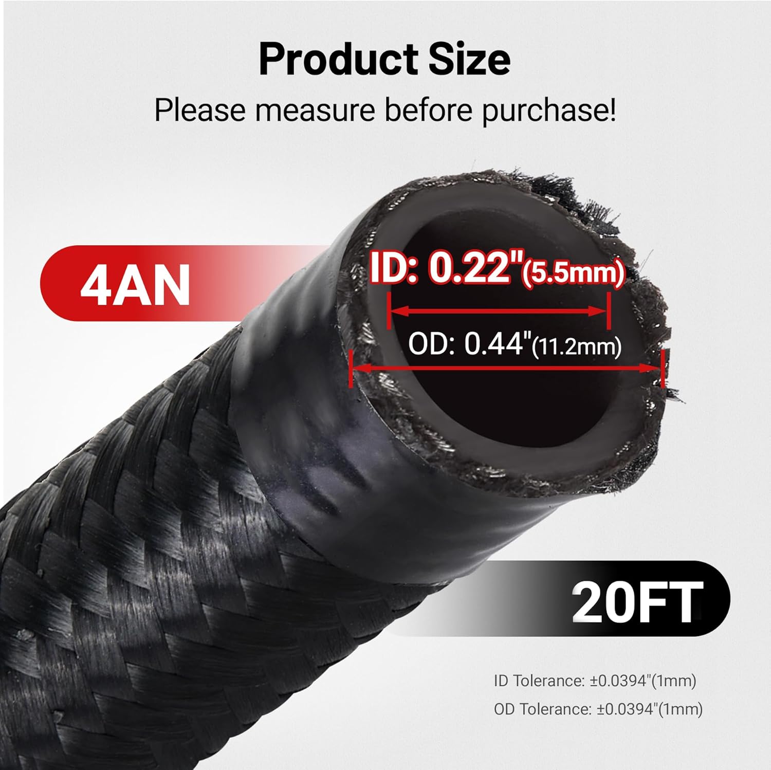 EVIL ENERGY 4AN Fuel Line, AN4 Braided Fuel Hose Nylon CPE 20FT Black - Image 2