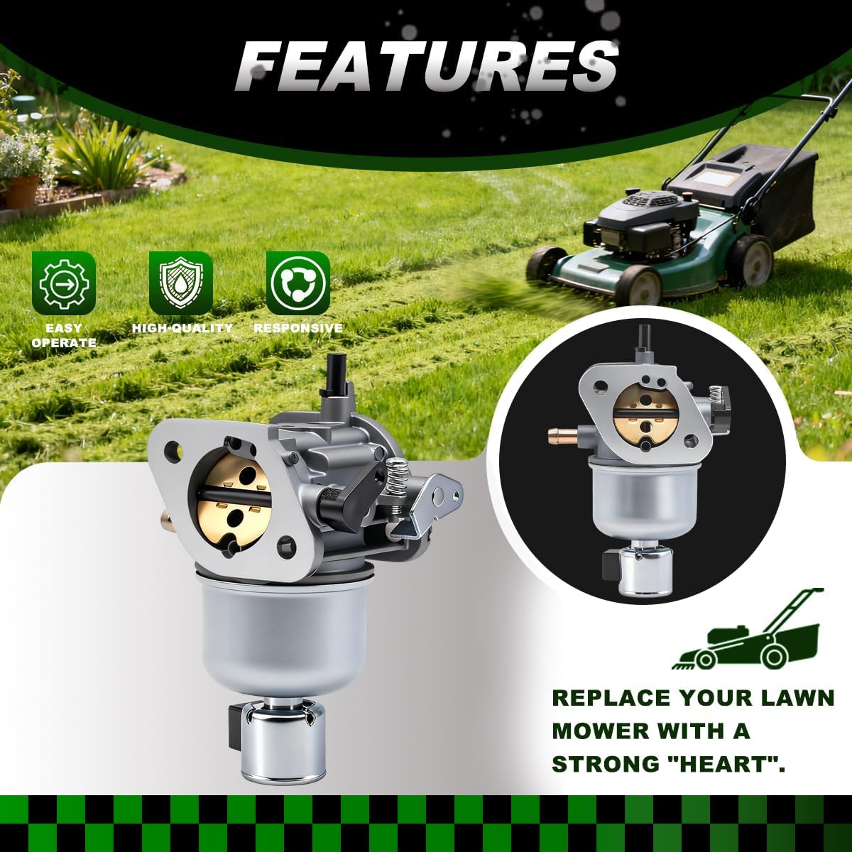 15003-7081 Carburetor with Fuel Pump Fit for Kawasaki FH580V FH541V 19Hp 4 Cycle Engines Replaces #15004-7056 15003-7102 15003-7086 - Image 4