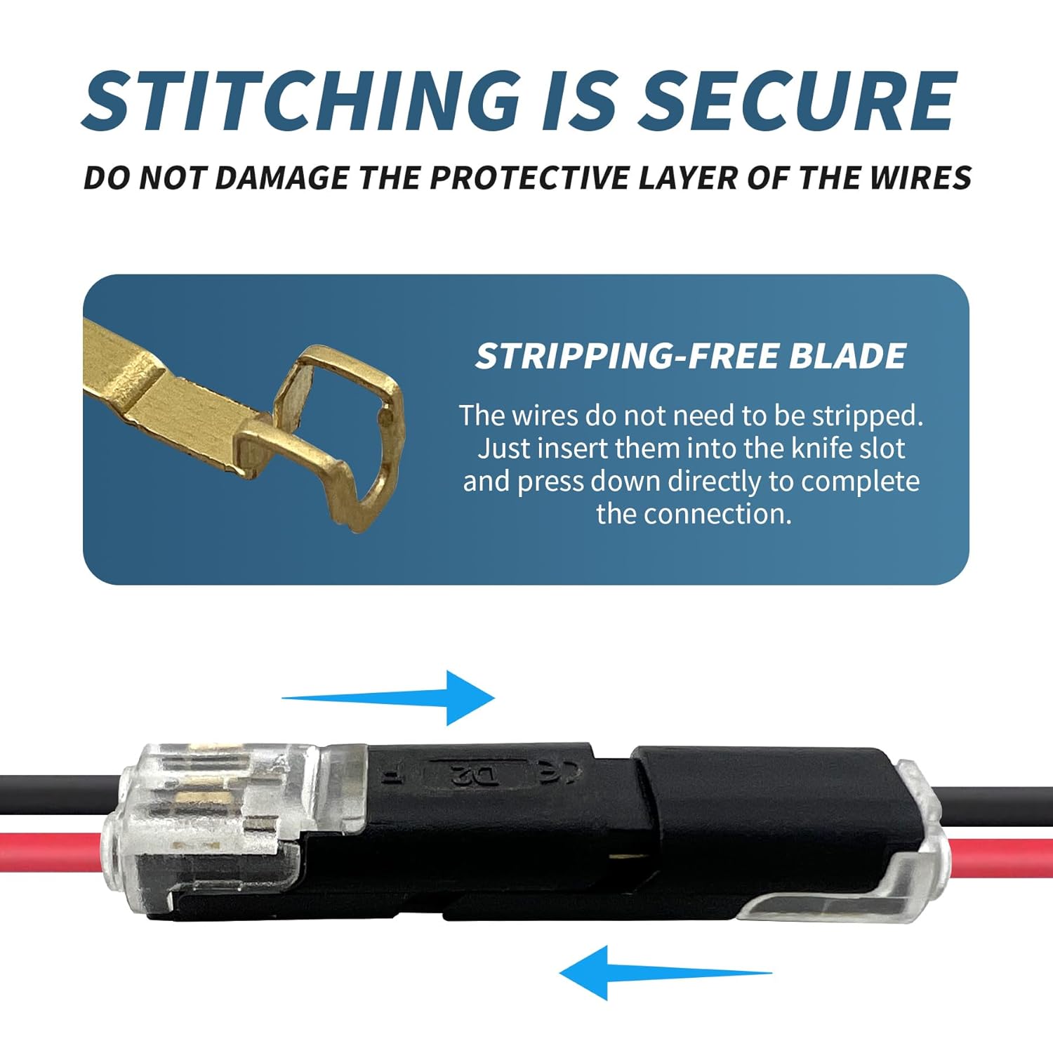 30PCS 3-Pin Wire Plug-in Connector with Locking Buckle, No-Stripping Quick Splice Clips for 22-18 AWG LED Strip Light & Electrical Cable, Tool-Free Fast Secure Connection - Image 3