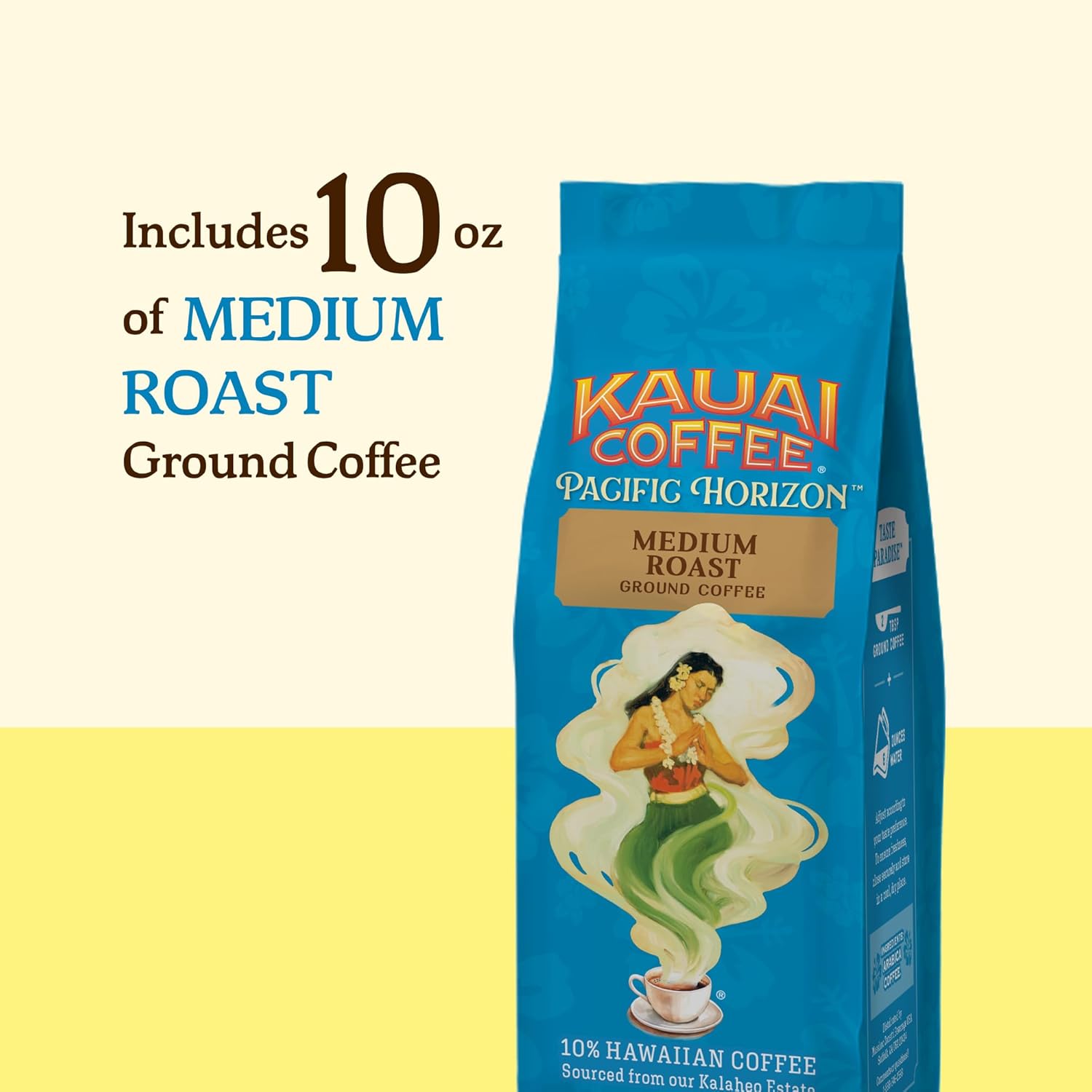 Kauai Coffee Ground Coffee – Smooth, Rich, Medium Roast – Light Floral Notes, Bright Aroma – Arabica Coffee, 10% Hawaiian with No Bitterness – Koloa Estate, 1 Pack of 10oz - Image 7