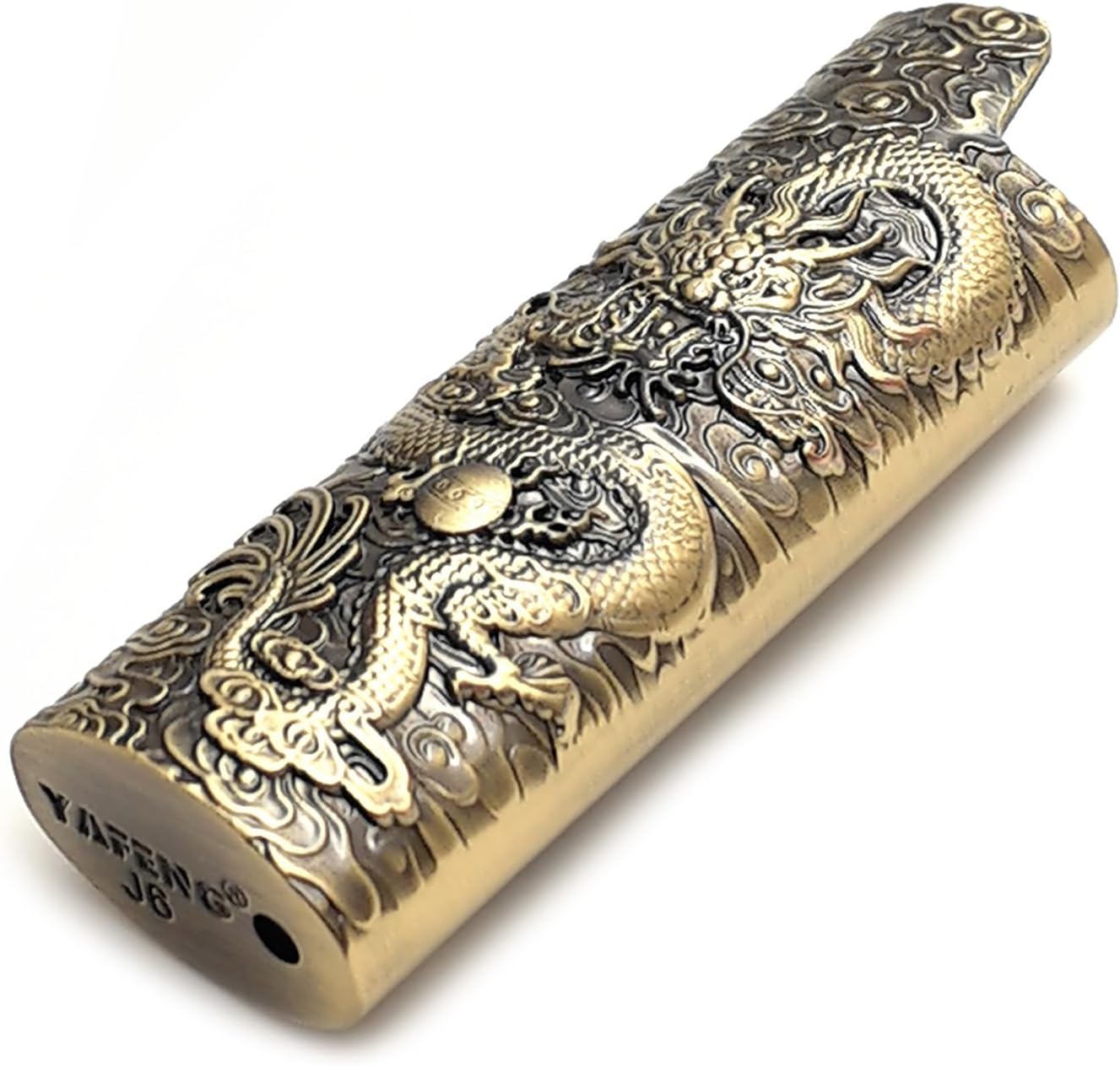 Metal Lighter Case Cover Holder Vintage Dragon Engraving for BIC Full Size Lighter J6 - Image 5