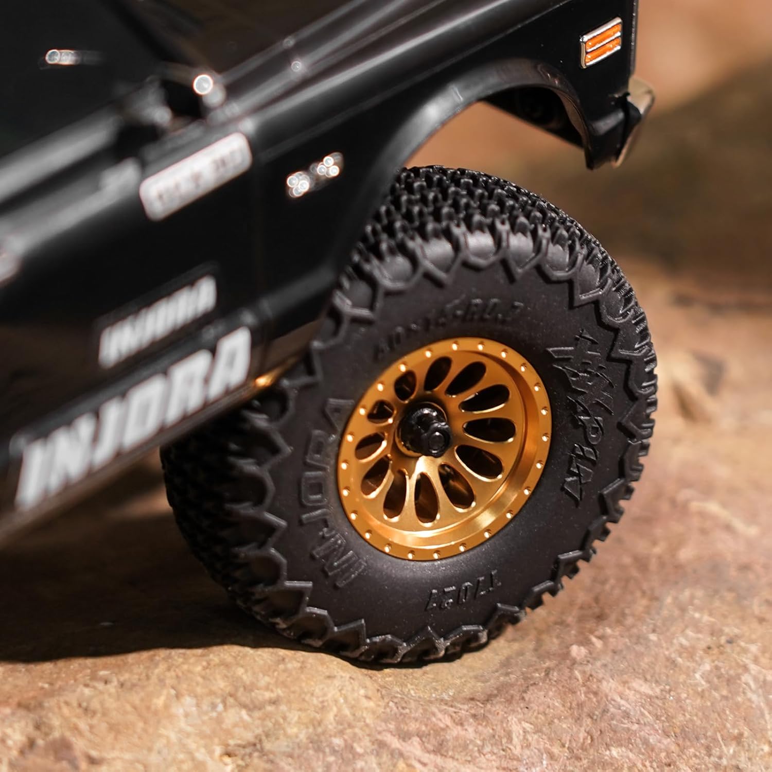 INJORA D19 Ripple 0.7" Aluminum Beadlock Wheel for 1/30 Axial SCX30, Gold(W7005) - Image 8