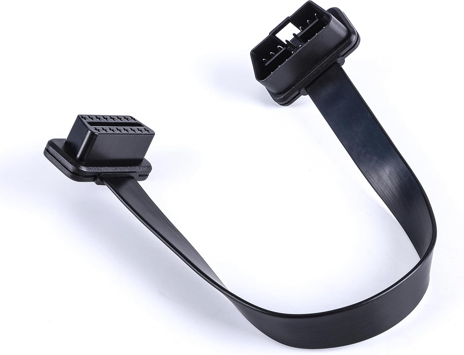 Low Profile OBD 2 OBD ii Male to Female Ribbon Extension Diagnostic Cable 16pins Connected Fully for Scan Tool Code Reader 1ft/30cm - Image 6