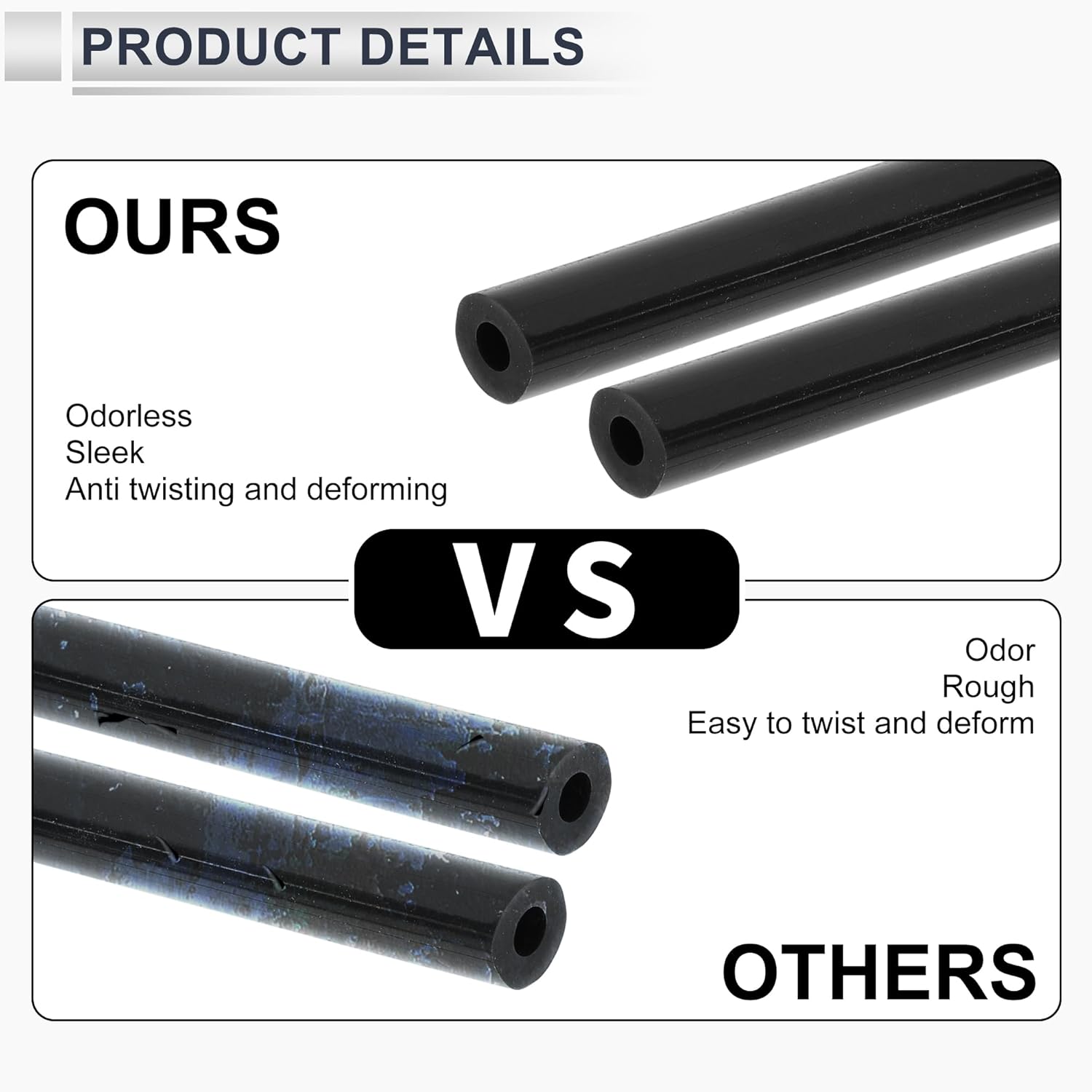 1 Pcs Universal Silicone Vacuum Tubing Hose High Temperature 3.3FT 3/16" 4mm ID 3mm Thickness Automotive Vacuum Line 130PSI Max Pressure Black Silicone - Image 8