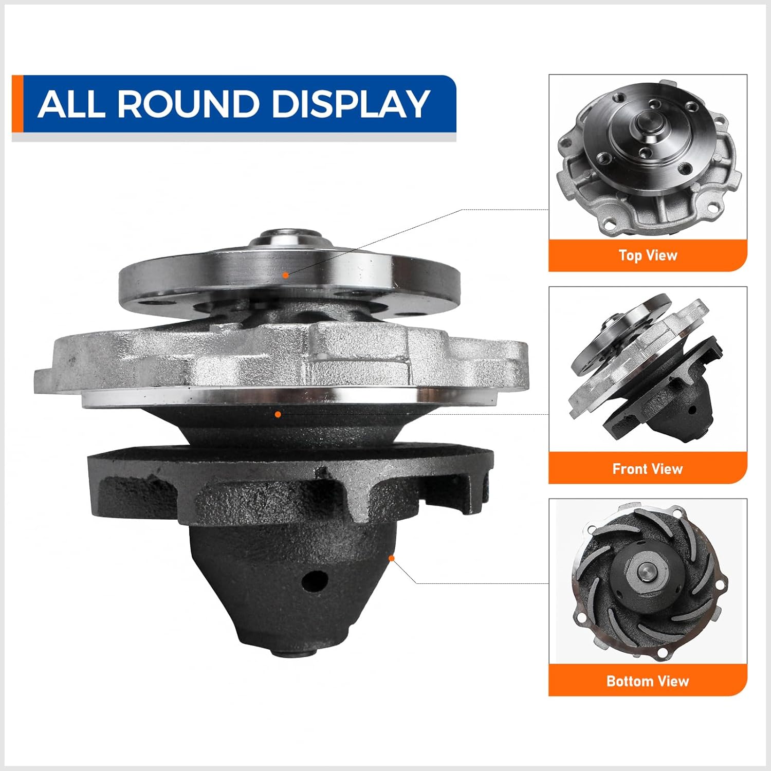 AW5033 Water Pump Kit Compatible with 1987-05 Buick Century, 2000-05 Chevy Impala, 1997-06 Malibu, 1995-05 Monte Carlo, 2005-06 Pontiac G6, 1987-88 Cadillac, 1987-04 Oldsmobile, 2005-06 Saturn Relay - Image 2