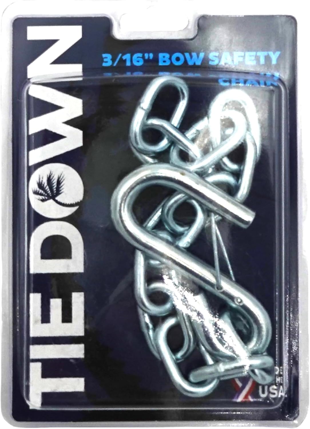 Tie Down Bow Safety Chain – 3/16 in. x 15-1/2 in. Steel, Zinc-Plated– Heavy Duty Marine Boat Trailer Safety Chain with 3/8 in. S-Hook & Wire Latch – Secure Towing Trailer Accessory Replacement Part - Image 6