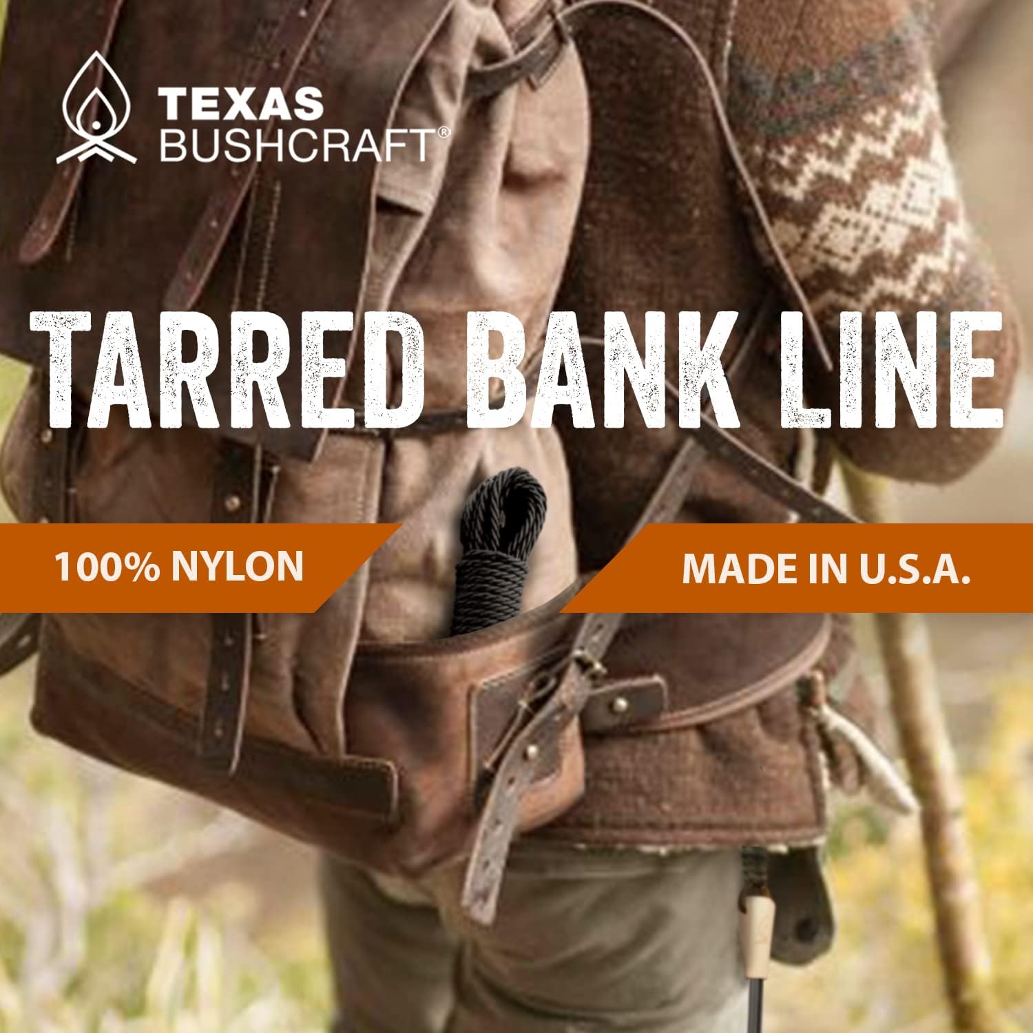 Texas Bushcraft Tarred Bank Line Twine - #36 Black Nylon String for Fishing, Camping and Outdoor Survival – Strong, Weather Resistant Bankline Cordage for Trotline - Image 3