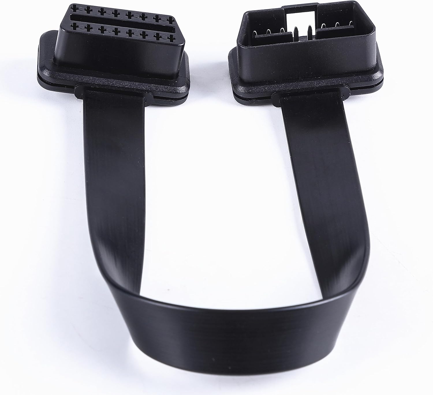 Low Profile OBD 2 OBD ii Male to Female Ribbon Extension Diagnostic Cable 16pins Connected Fully for Scan Tool Code Reader 1ft/30cm - Image 2