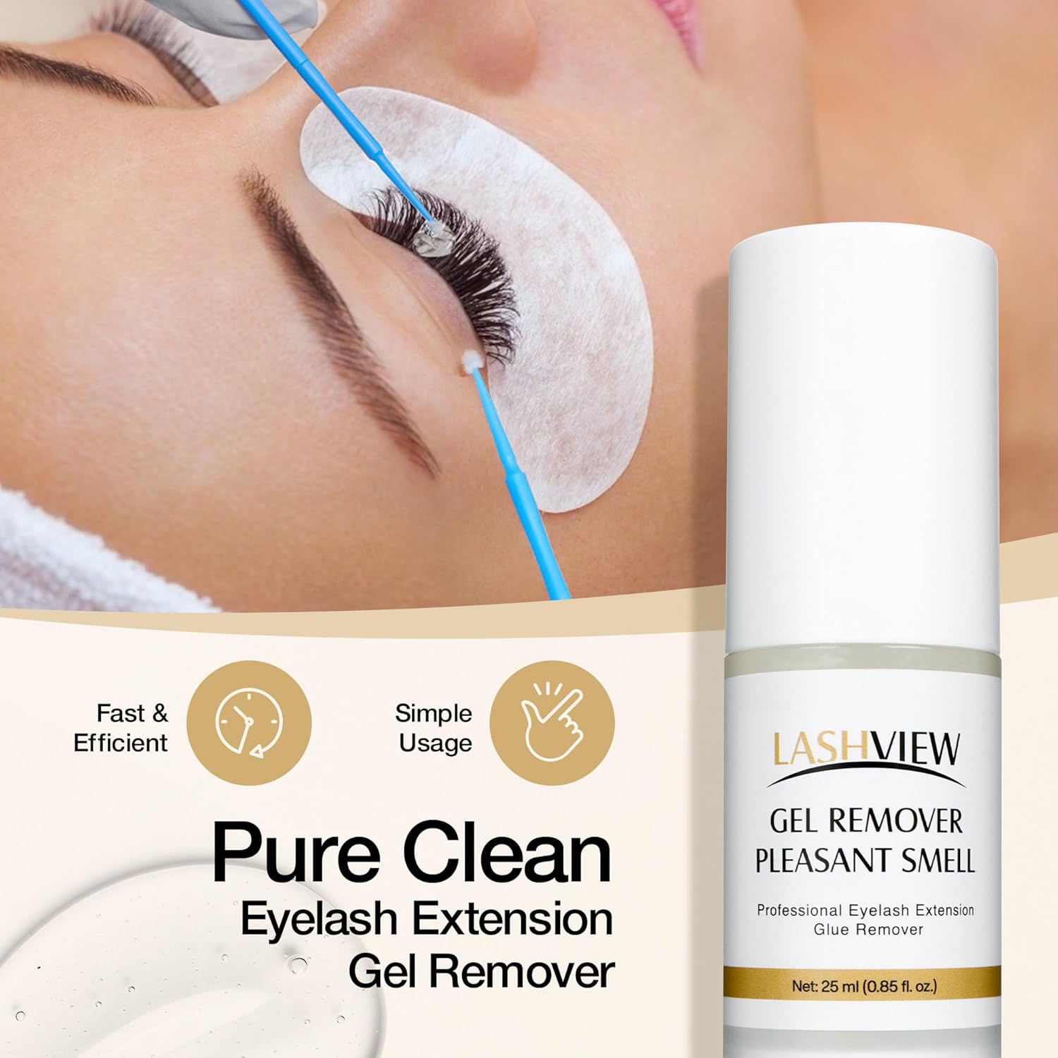 LASHVIEW Sensitive Lash Remover for Lash Extensions - Clear Eyelash Extension Remover Gel 25ml - Image 5
