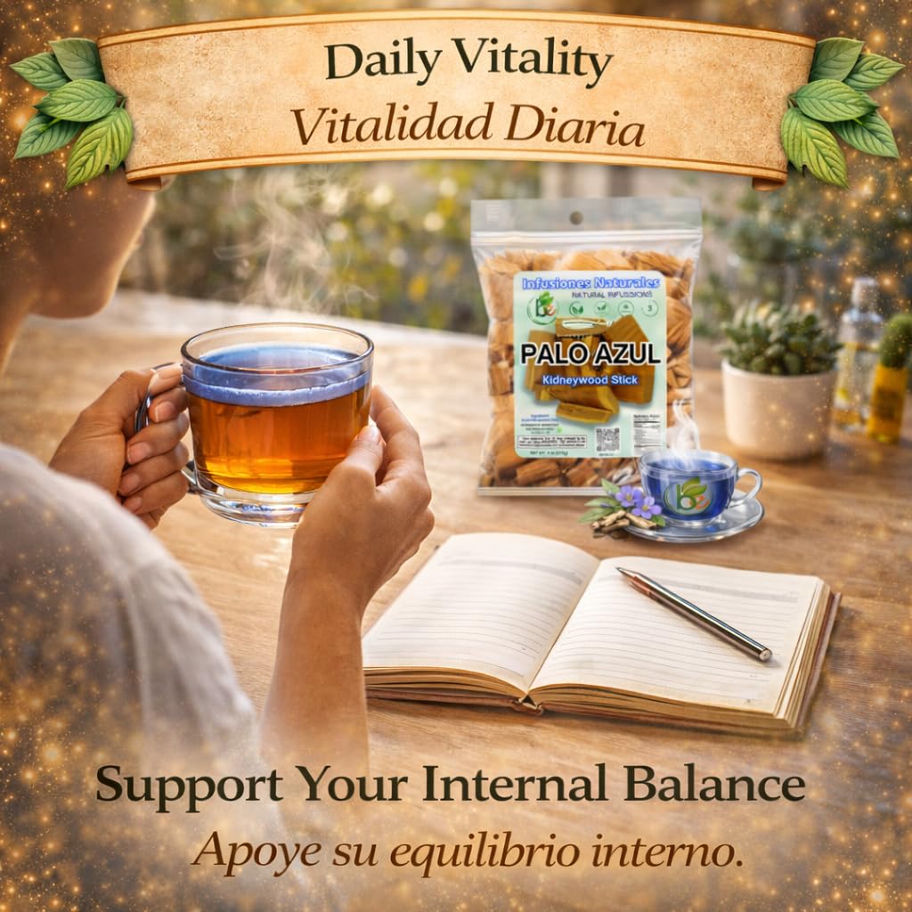 Palo Azul Herbal Tea (4 oz / 113g) – Authentic Kidneywood (Eysenhardtia polystachya) – Visual Blue Fluorescence Infusion – Wildcrafted, 100% Natural, Non-GMO – Makes 40+ Cups – by BEXPERTSUSA - Image 3