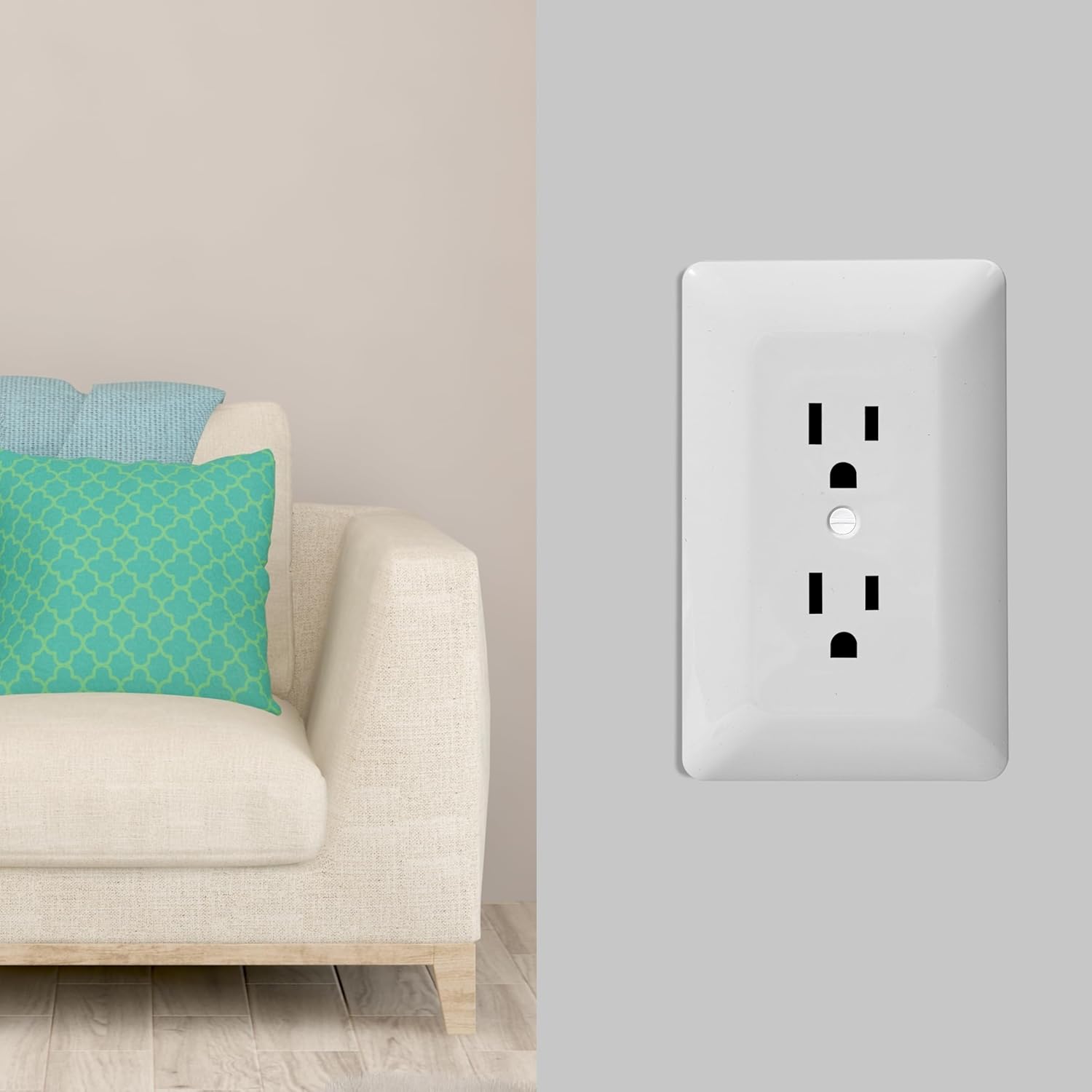 Bates- 1-Gang Duplex Wall Plate, 2.92"x4.73", Standard Size, 10 Pack, White, Unbreakable Electrical Outlet Cover Plates, Heat & Impact Resistant, Duplex Receptacle Cover for Home & Office - Image 6