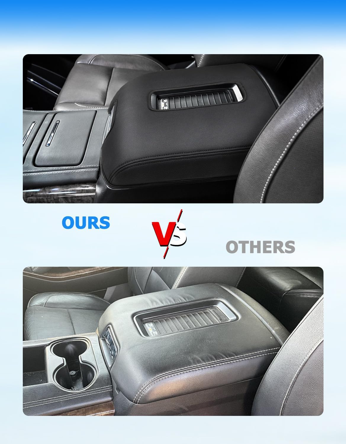 Center Console Armrest Cover for GMC Sierra & Chevrolet Silverado 2014-2018, Tahoe & Yukon & Suburban 2015-2020, Bucket Seat, Car Armrest Protector, Scratchproof, Black - Image 7