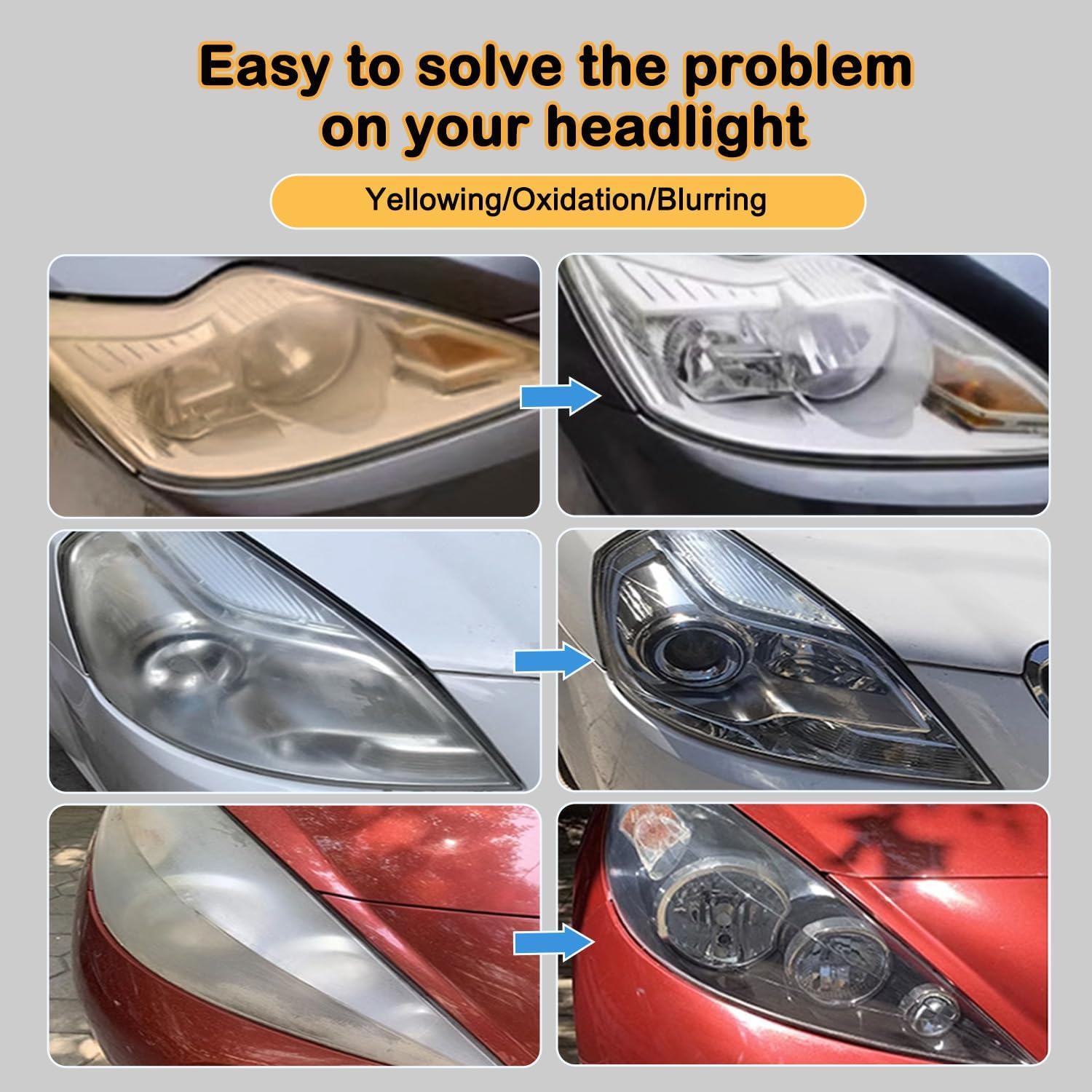 Headlight Restoration Kit – Headlight Lens Cleaner to Remove Yellowing, Haze & Oxidation, Restore Headlight Clarity, Improve Night Visibility, Long-Lasting Protection-180ml - Image 5