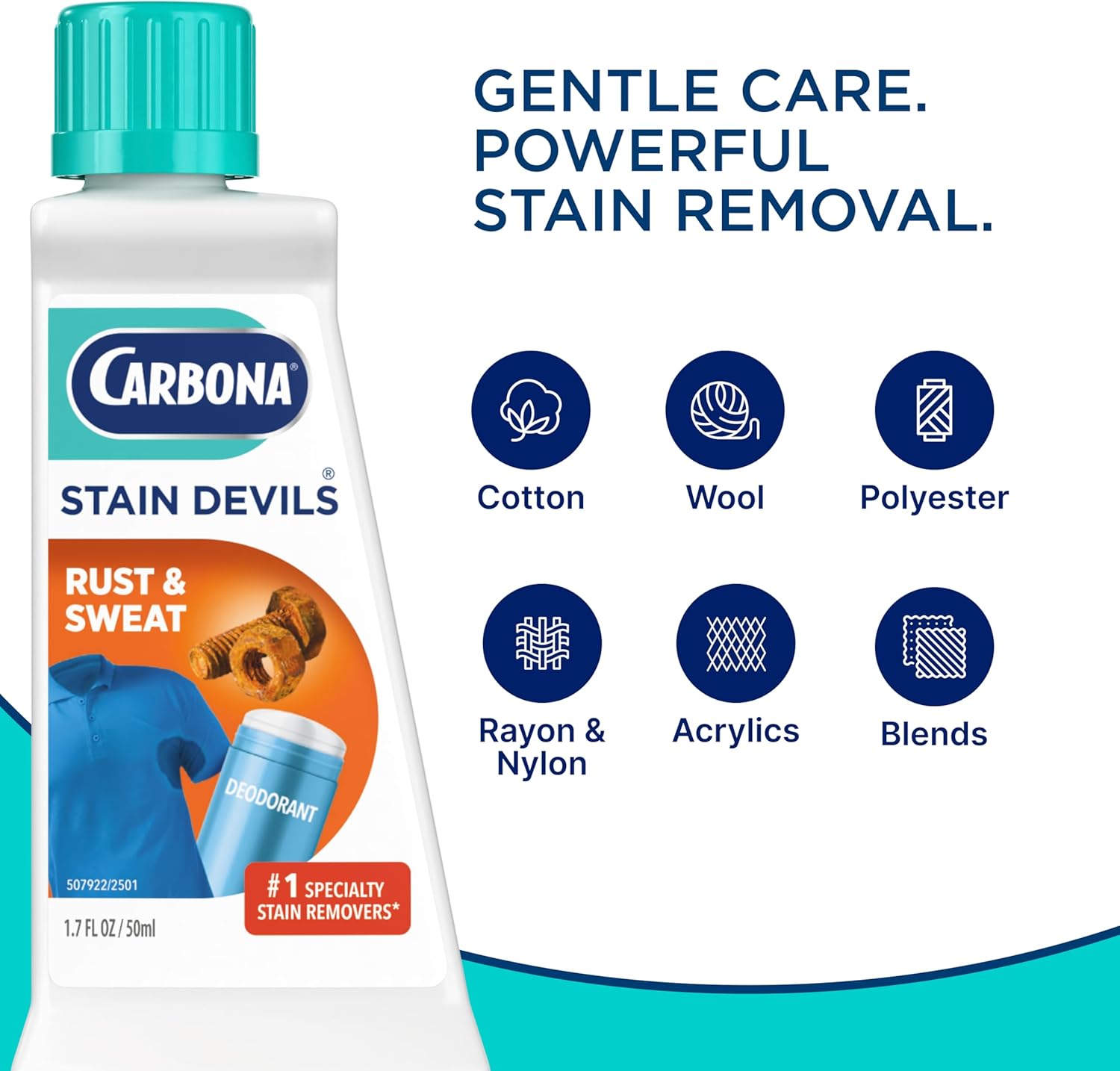 Carbona Stain Devils® #9 | Rust & Perspiration | Professional Strength Laundry Stain Remover | Multi-Fabric Cleaner | Safe On Skin & Washable Fabrics | 1.7 Fl Oz, 1 Pack - Image 5