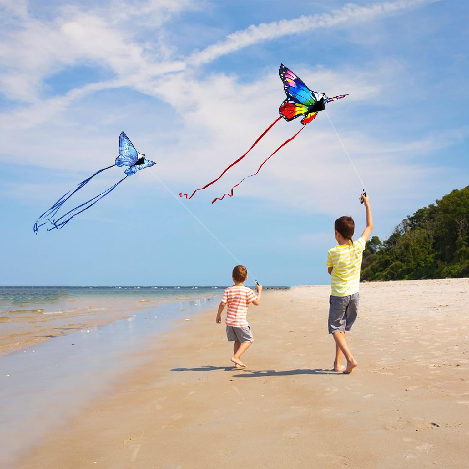 Butterfly Kites for Kids and Adults, Easy to Fly Large Single Line Kite for Boys and Girls - 55" x 28" Beach Kite for Beginners, 300ft String Handle Included - Image 5