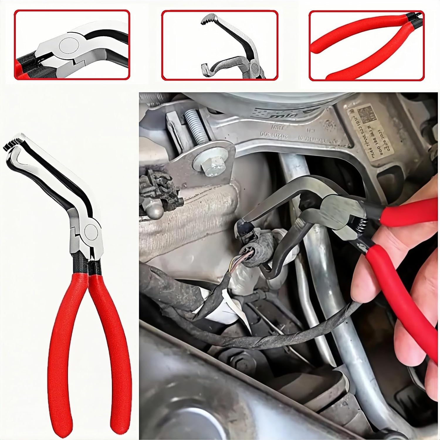 4-in-1 Automotive Clip Pliers Set, Electrical Disconnect & Connector Removal Tool Kit with Straight & 60° Angle Pliers, Separator & Hose Clamp Plier for Car Truck SUV Repair, Mechanics & DIY - Image 4