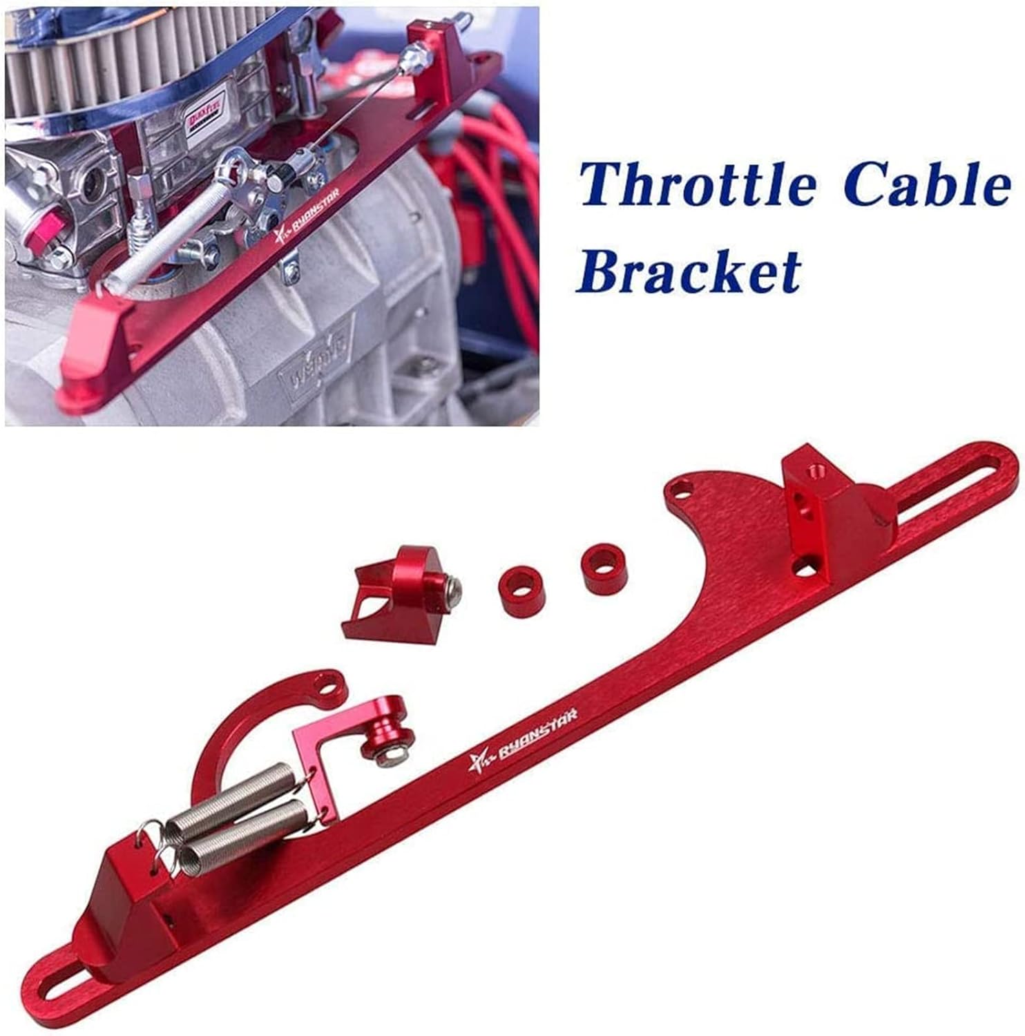 RYANSTAR Throttle Cable Bracket 4150 4160 Series Throttle Brackets Billet Adjustable Aluminum Red - Image 6