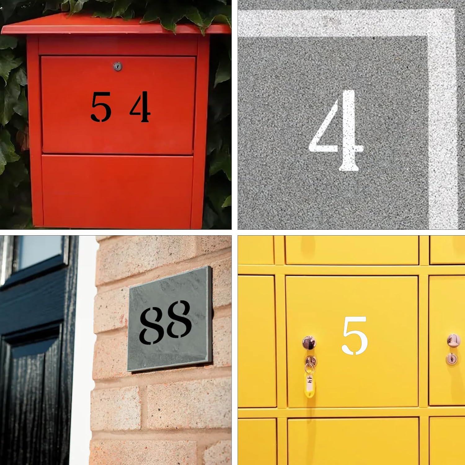 20 Pcs Curb Painting Stencils Kit 4 Inch Curb Address Stencil Kit for Painting on Walls Number Curbs Stencils Kits for Address Paint on Wood Wall Mailbox Road - Image 6