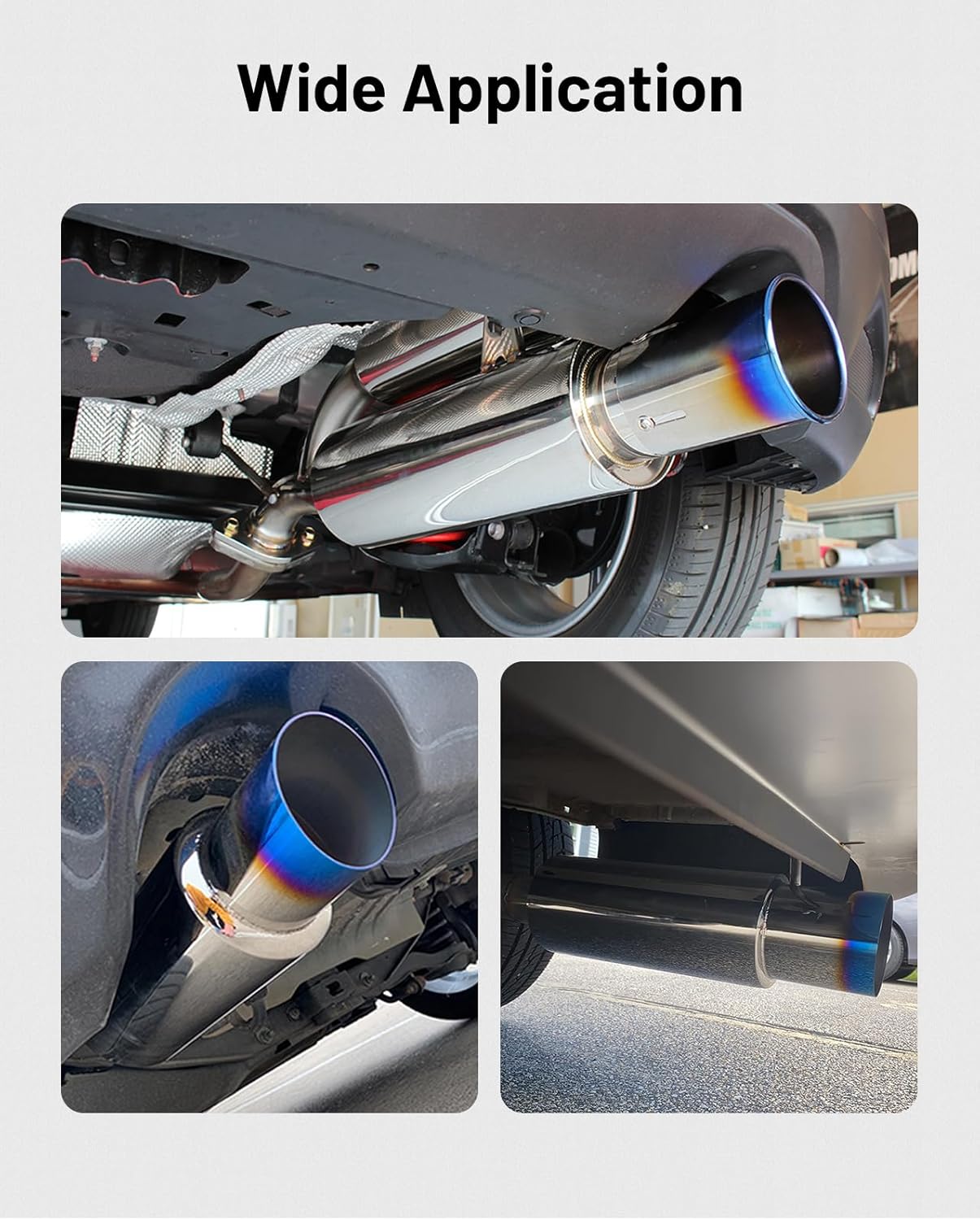 EVIL ENERGY 2" Exhaust Muffler, 2" Inlet (OD) 3" Outlet Stainless Steel Universal Straight Through N1 Style Exhaust Tip, Deep Tone for Modern Trucks, Muscle Cars & Daily Drivers - Image 6