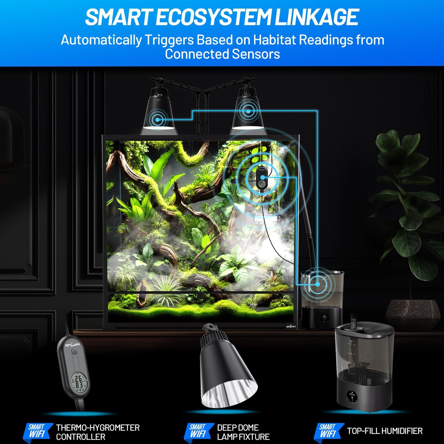 REPTI ZOO Smart WiFi Reptile Fogger with Timing, 4L Reptile Terrariums Humidifier, Fog Machine Mister for Chameleon Frog Turtle Gecko | Misting System Spray Kit for Amphibia, Plants | Linkage Control - Image 6