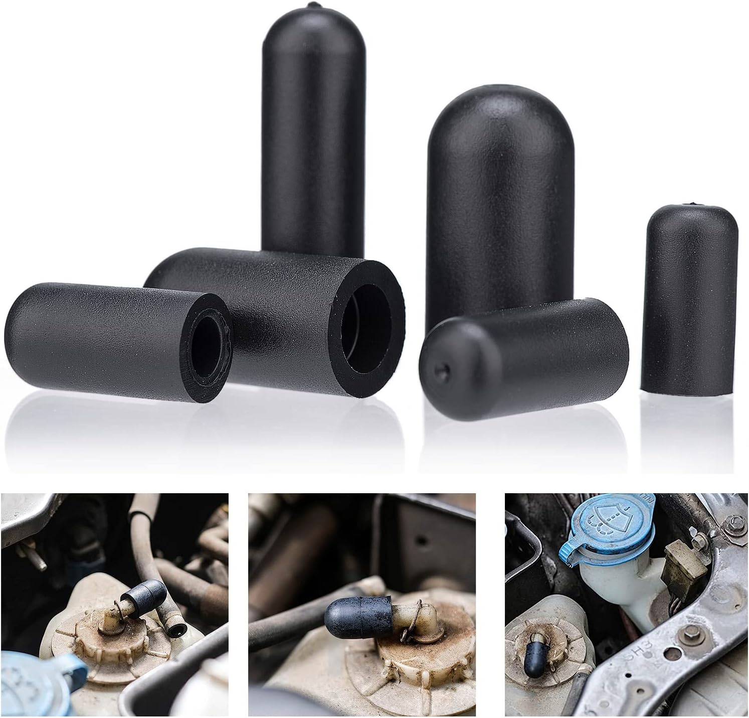 110 PCS Vacuum Caps Assortment, Vacuum Plugs Hose End Cap, Rubber Vacuum Caps Kit for Carburetor, Manifold, Automotive, 3/16'' 5/16'' 7/32'' 1/4'' 5/32'' 3/8'' 1/8'' 1/2'' 5/8'' - Image 3